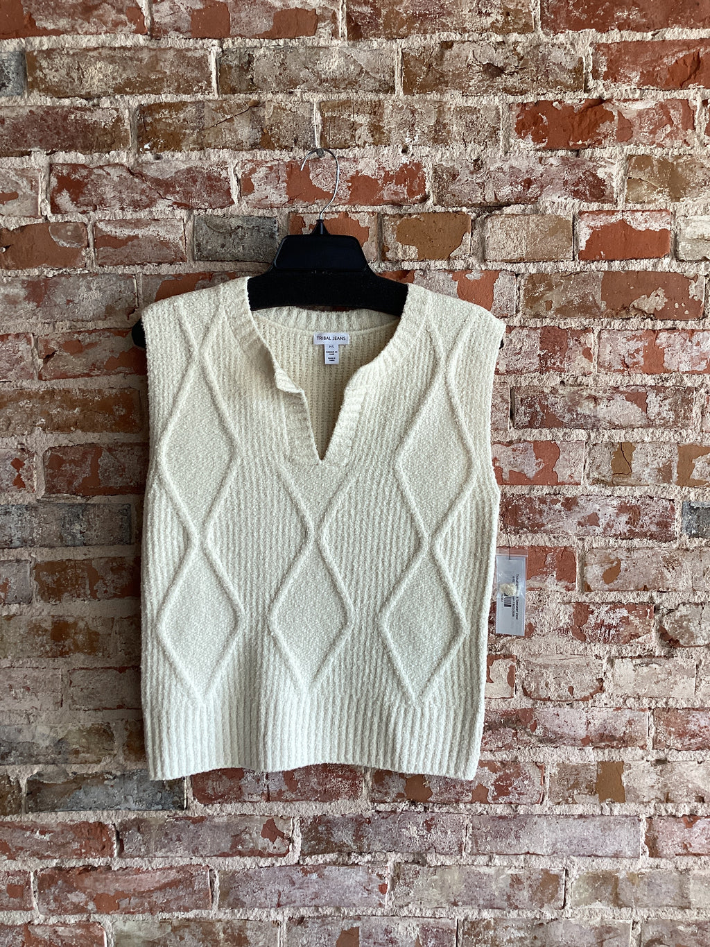 Tribal Split Neck Sweater Vest