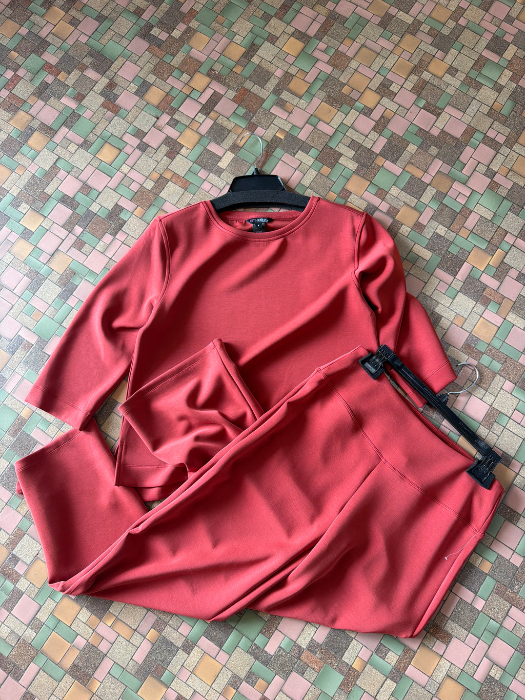 Multiples 3/4 sleeve hi-lo soft top