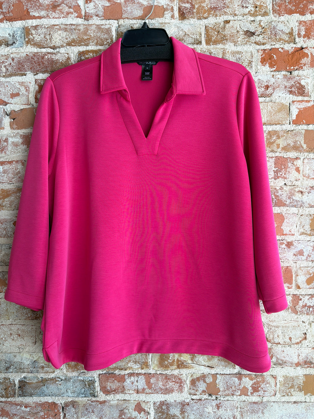 Multiples Johnny Collar V-Neck Top