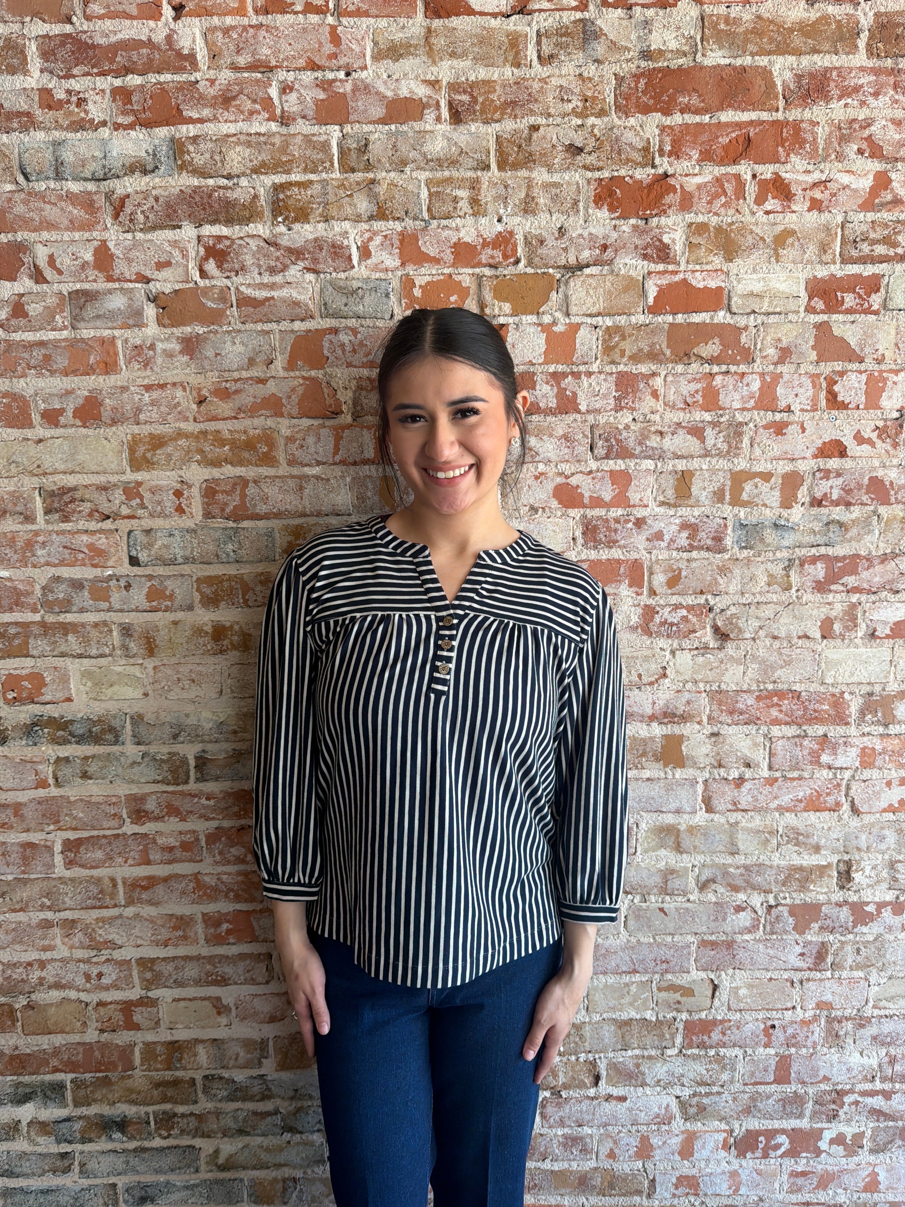 Multiples SLV Drop Shlder Collar Knit Top