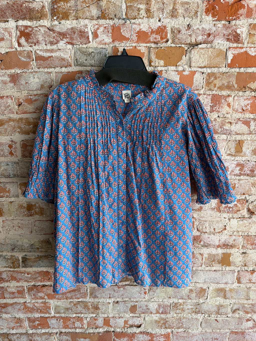 Ivy Jane Block Floral Tuck Blouse