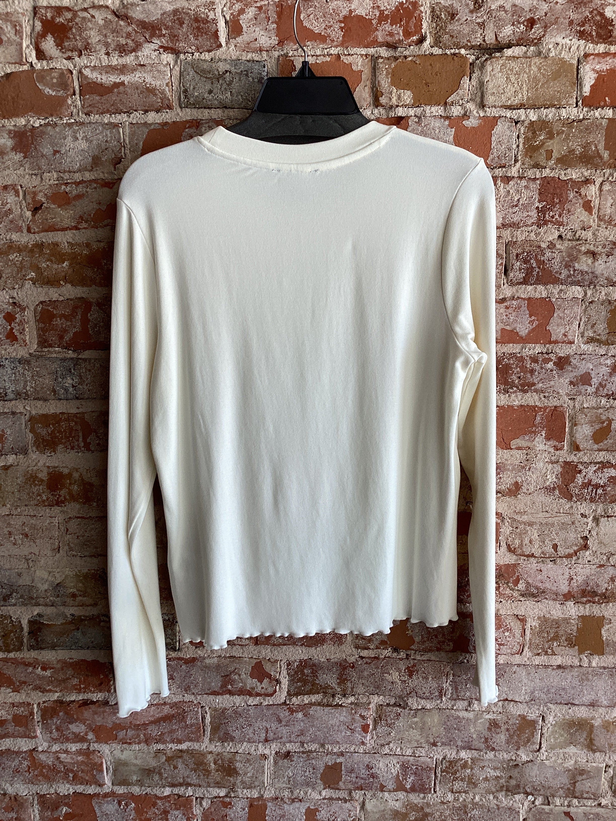 Tribal Button Long Sleeve Crew Neck Top