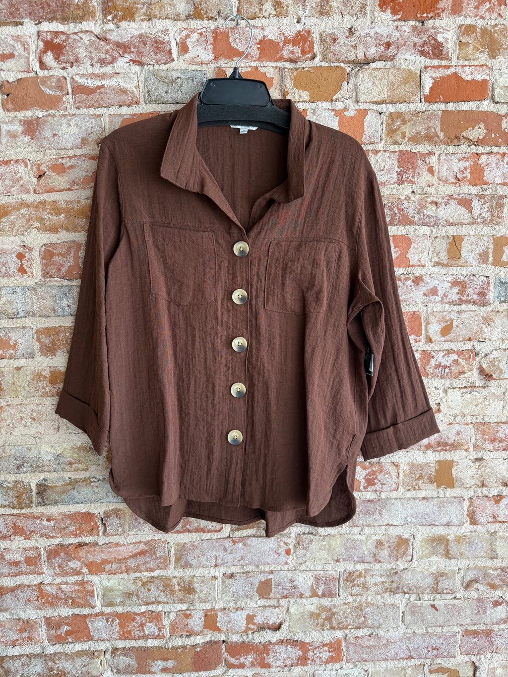John Mark Chocolate Blouse