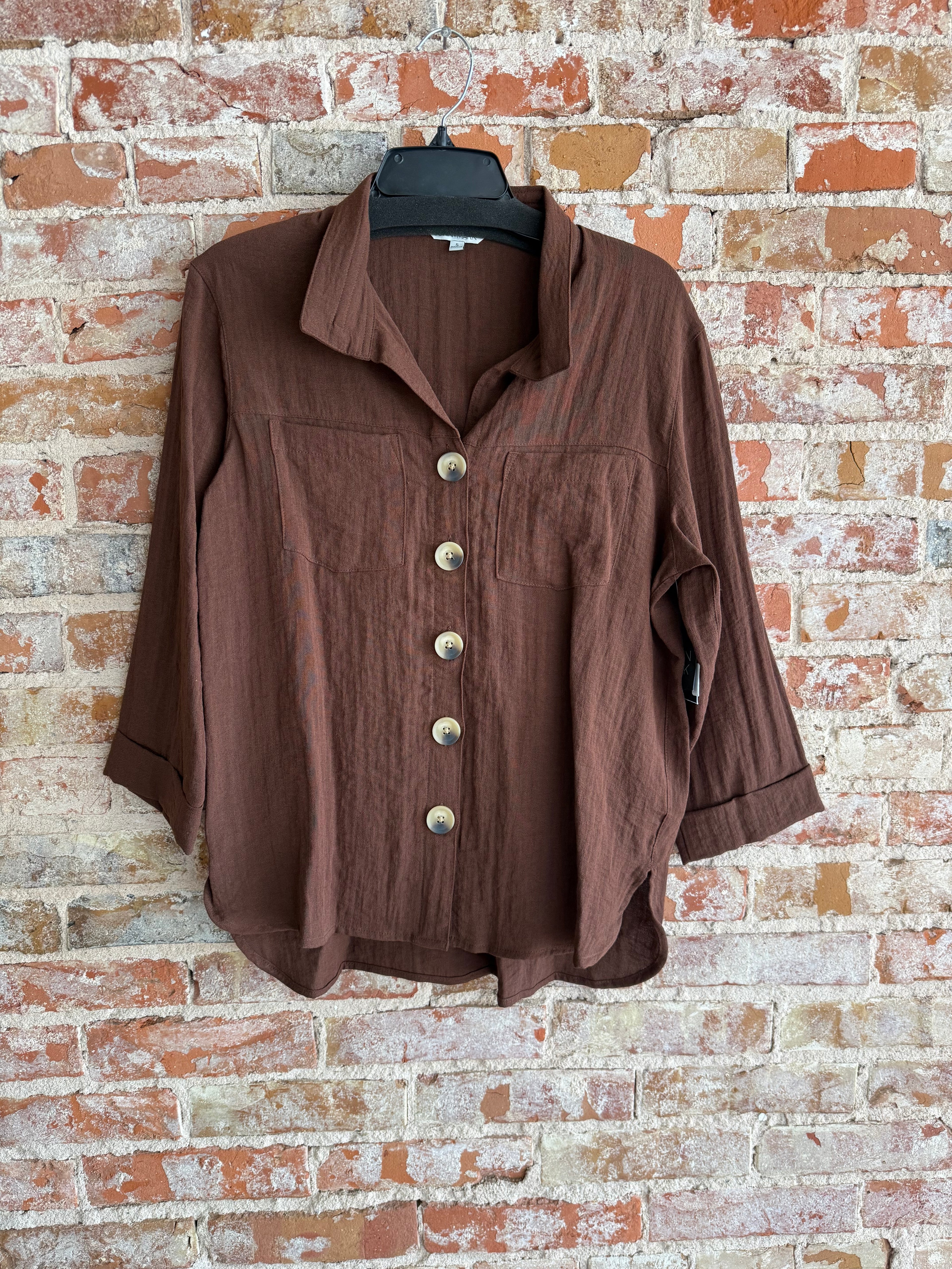John Mark Chocolate Blouse
