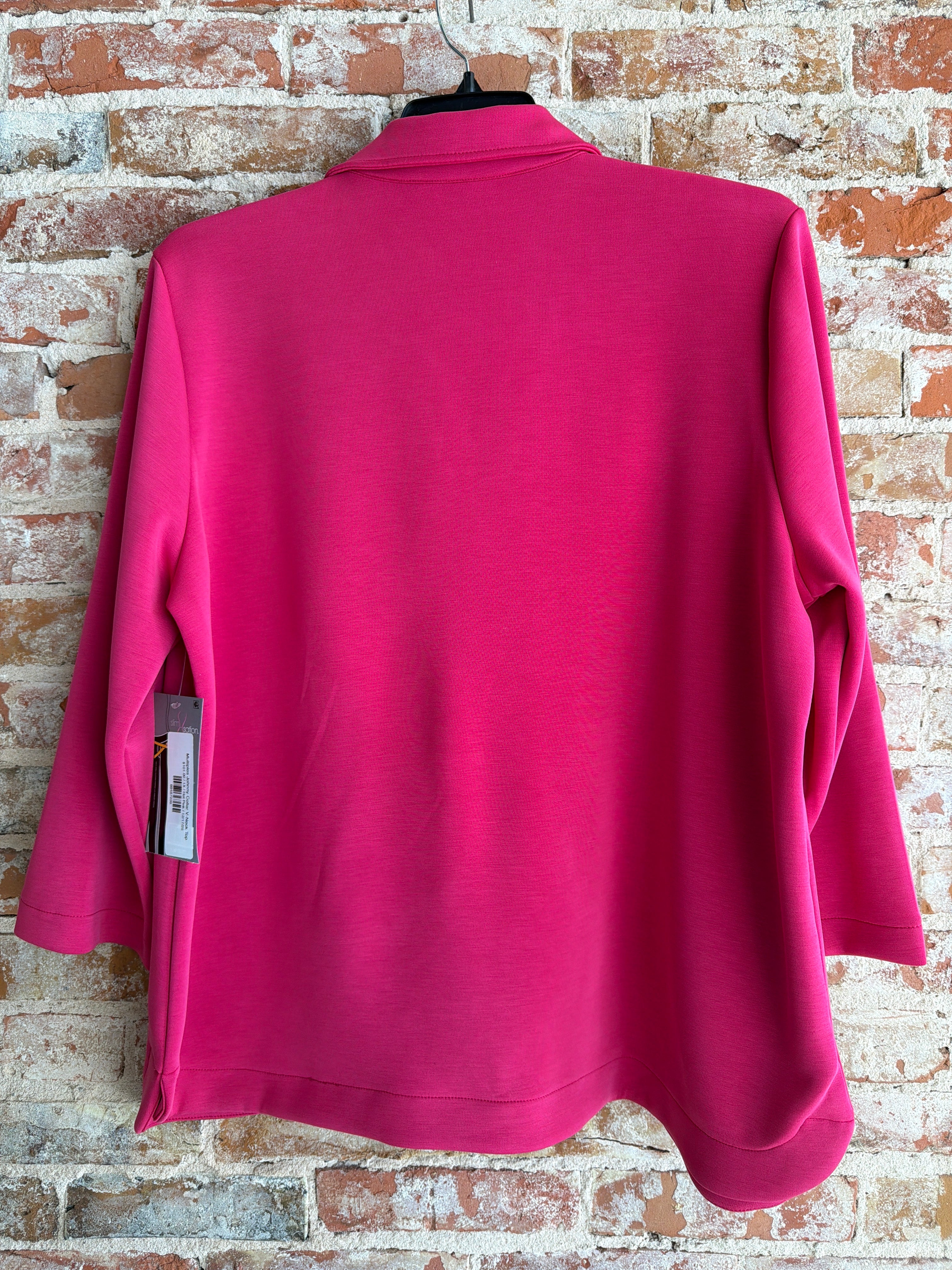 Multiples Johnny Collar V-Neck Top