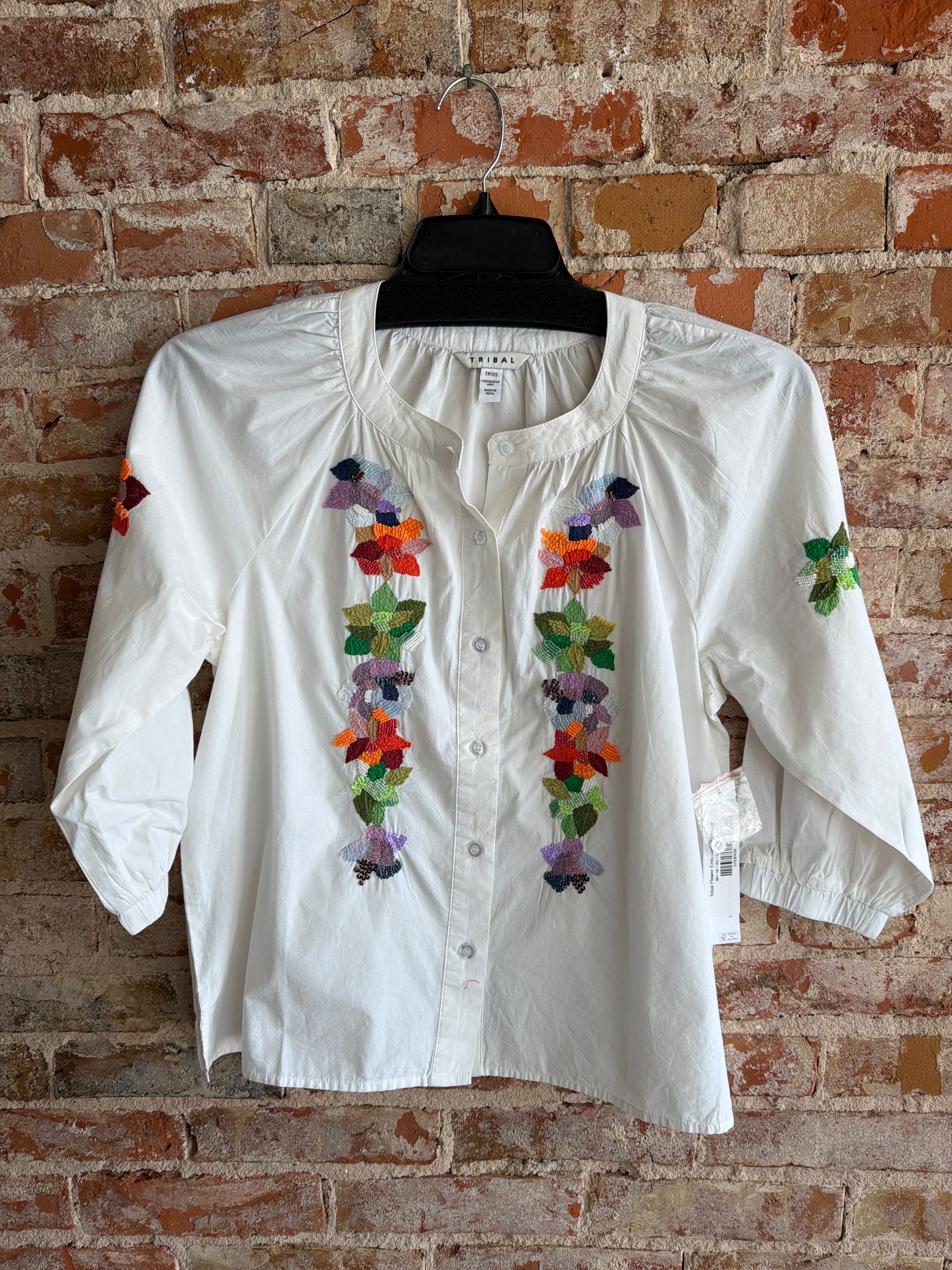 Tribal Flower Embroidered Blouse