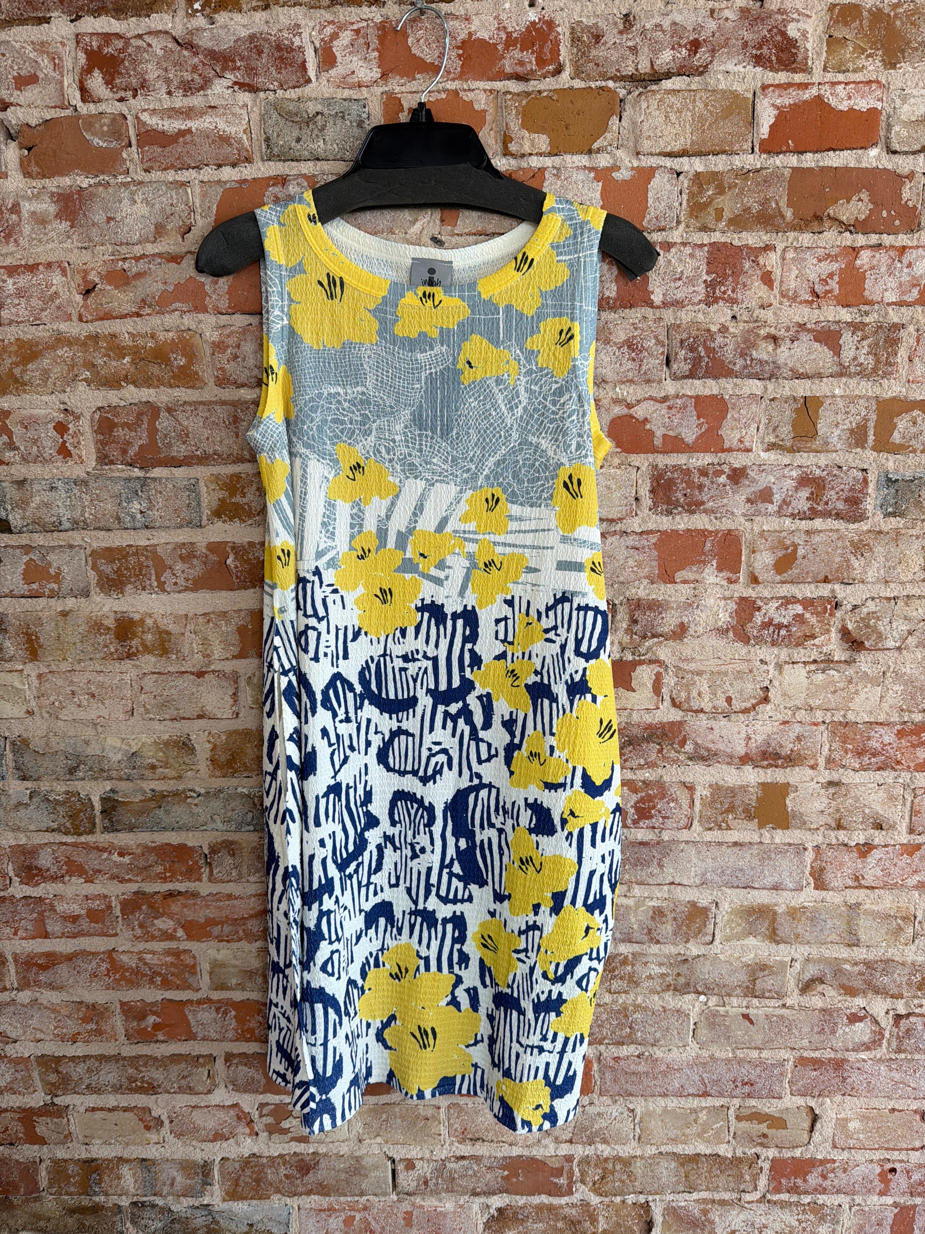 Inoah Yellow Flower Tank Dress