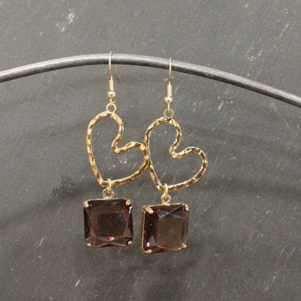 Cutie Pie Heart Throb Dangle Drop Earrings