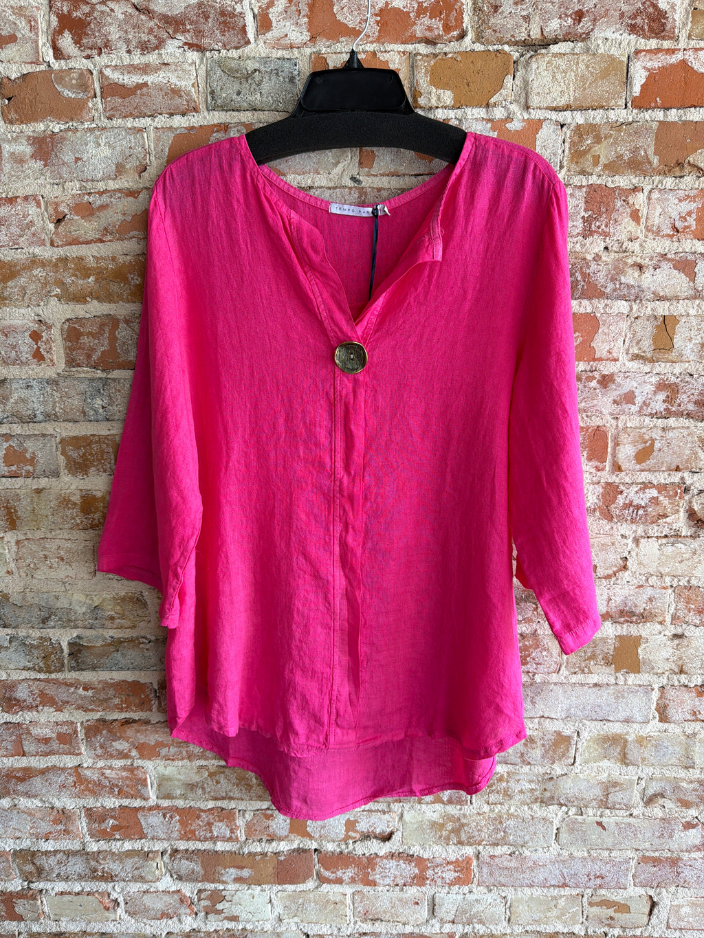 Tempo Paris Pink One Button Top