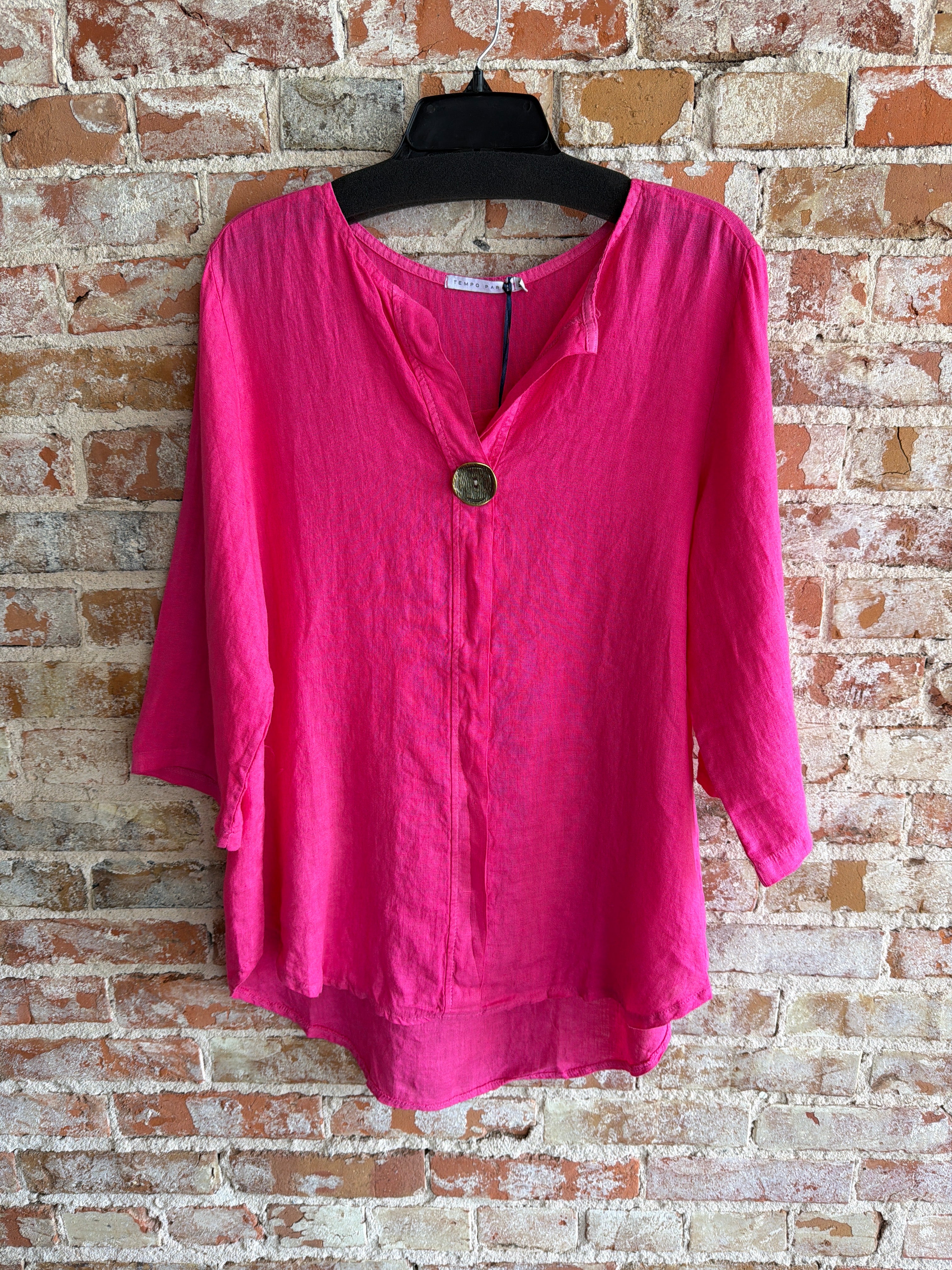 Tempo Paris Pink One Button Top