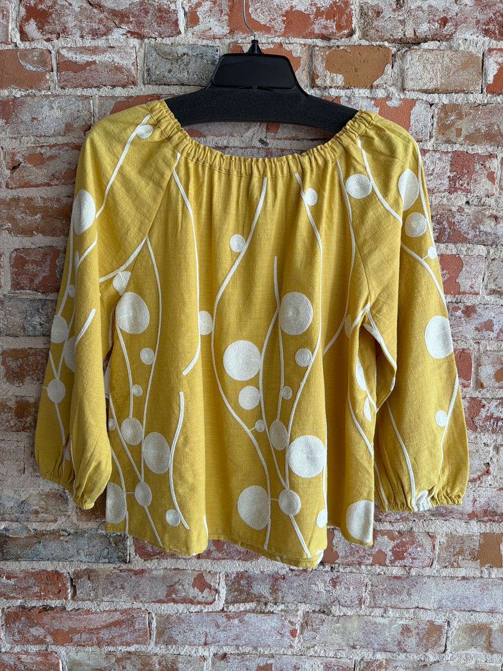 Liverpool 3/4 Sleeve Embroidery Top