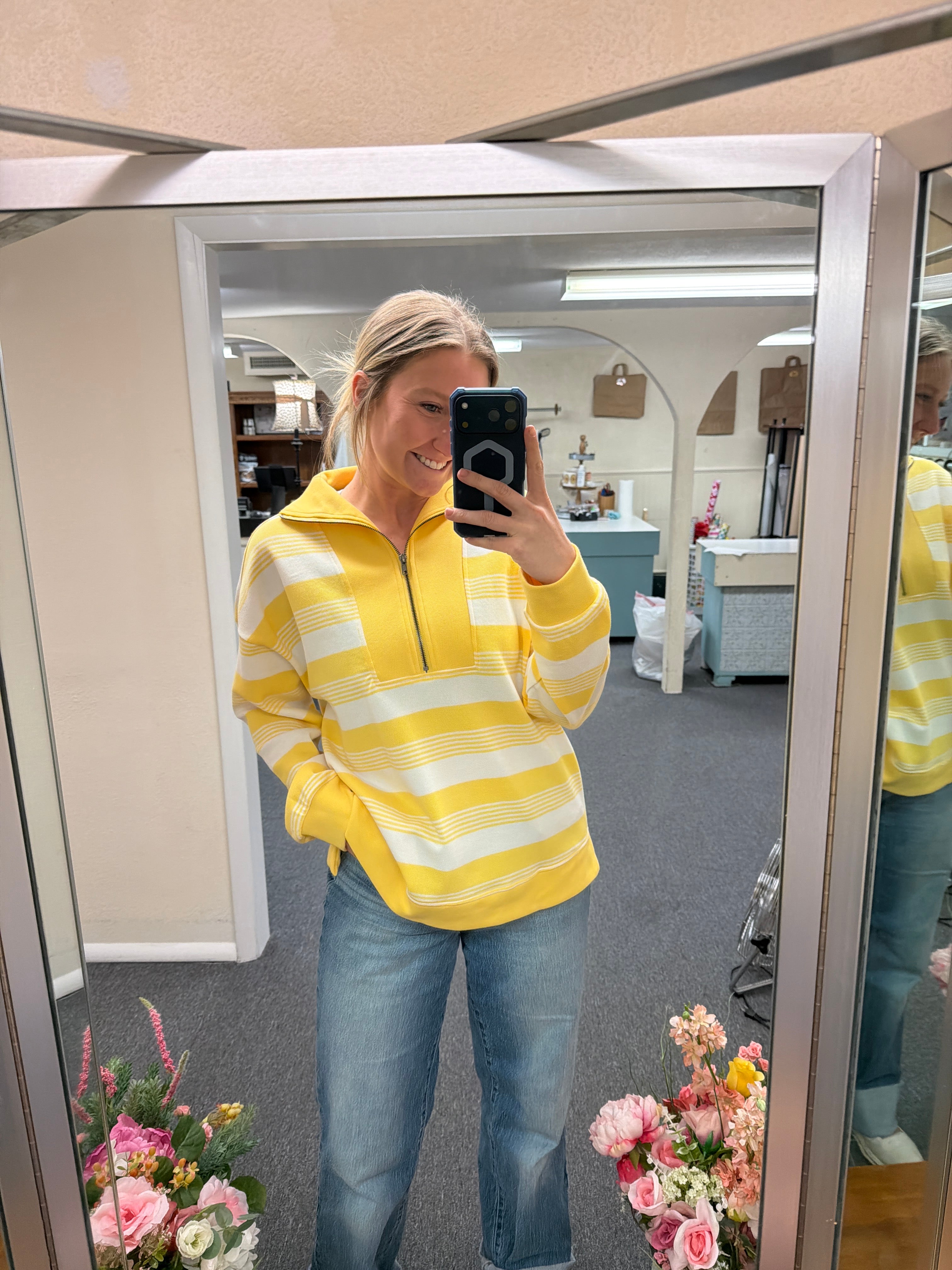 Multiples Drop Shoulder Zip Top