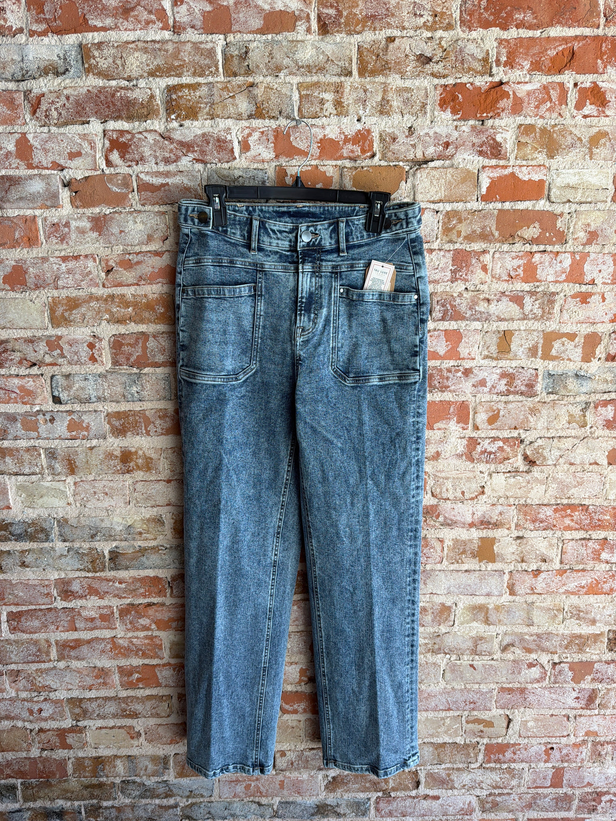 Tru Luxe Woven Denim Wide Leg Utility Jean