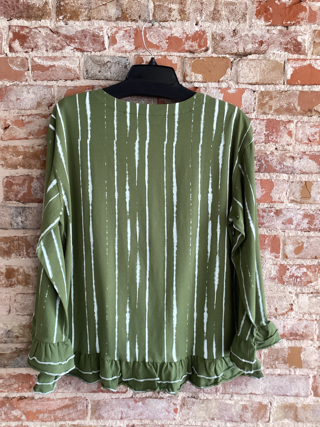 Inspired Ruffled SLV Stripe Tunic