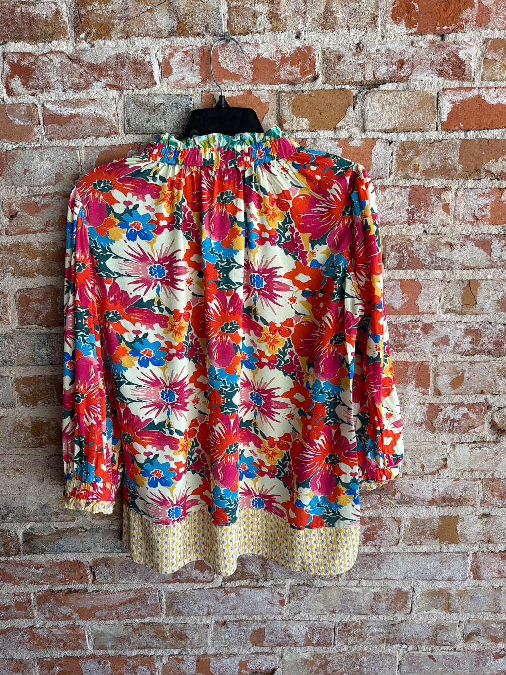 Tru Luxe Mixed Print Bottom Collar Top