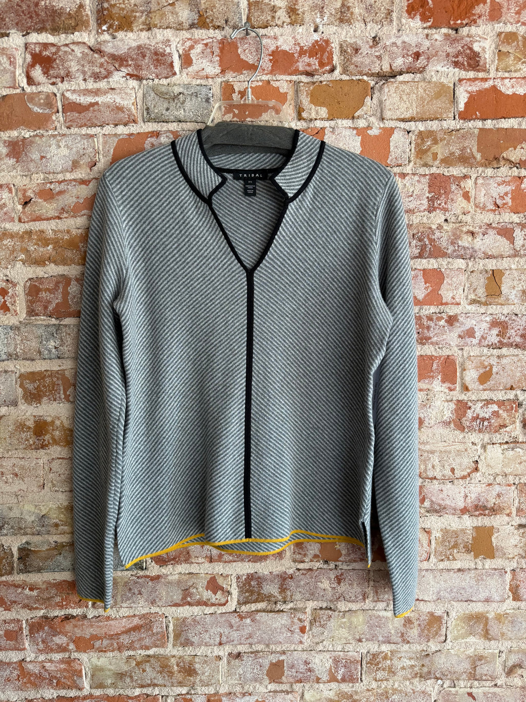Tribal Split Neck Sweater