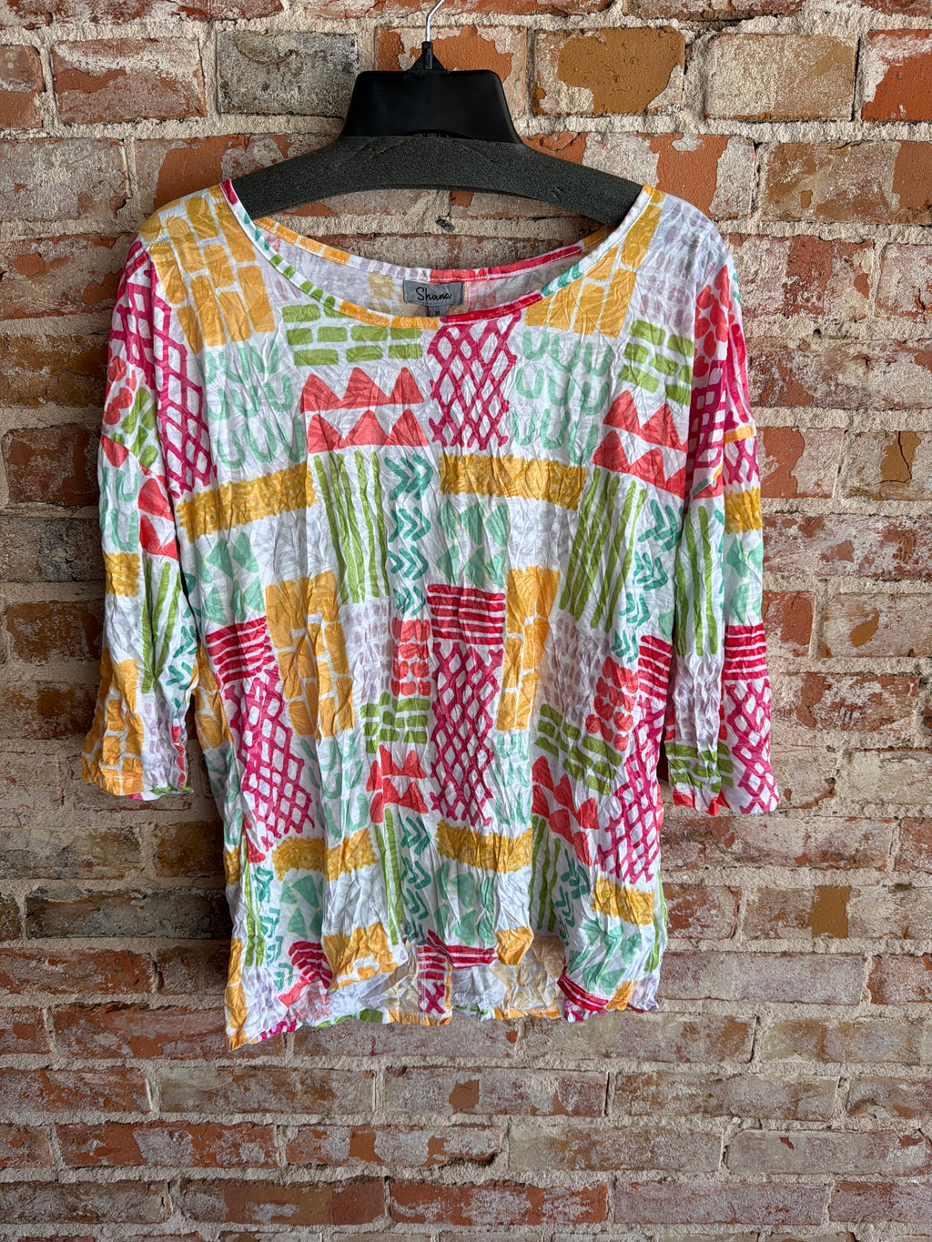 Shana Crinkle Button Back Top
