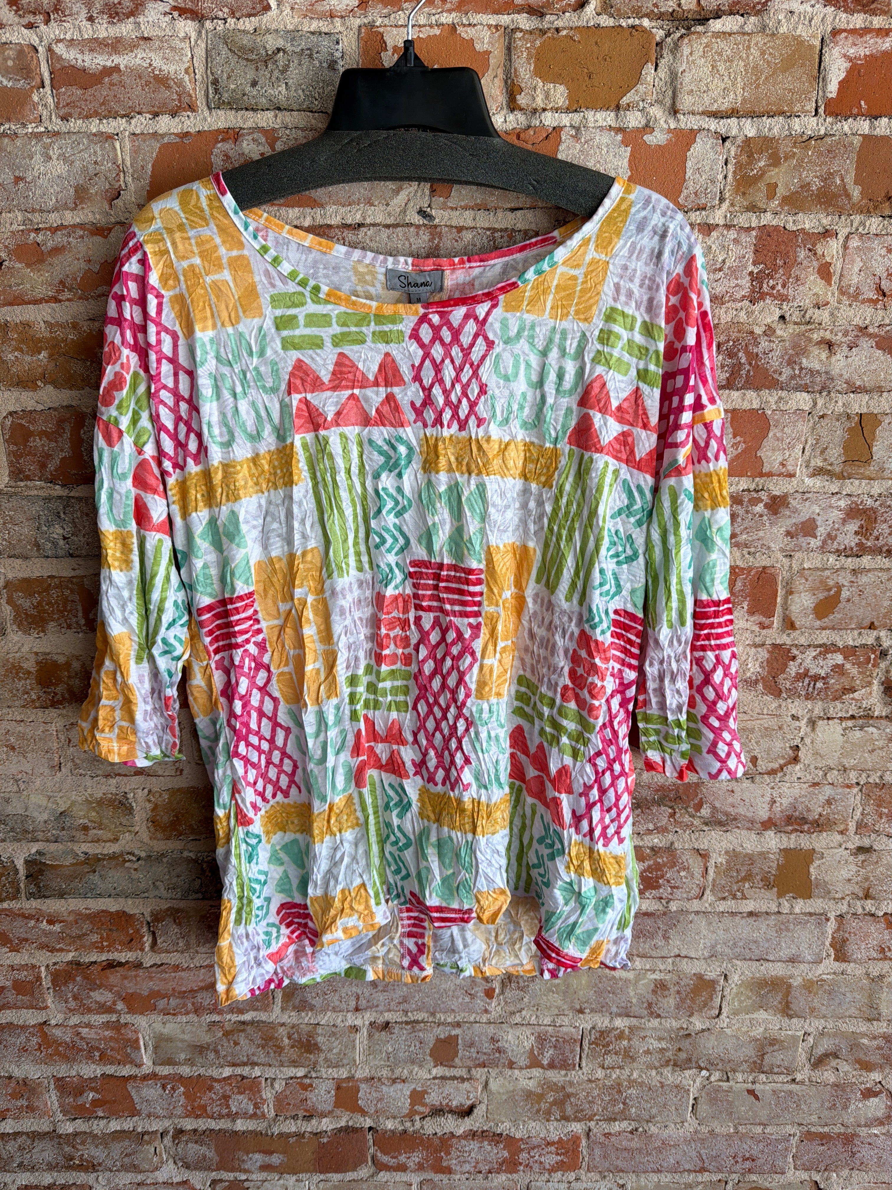 Shana Crinkle Button Back Top