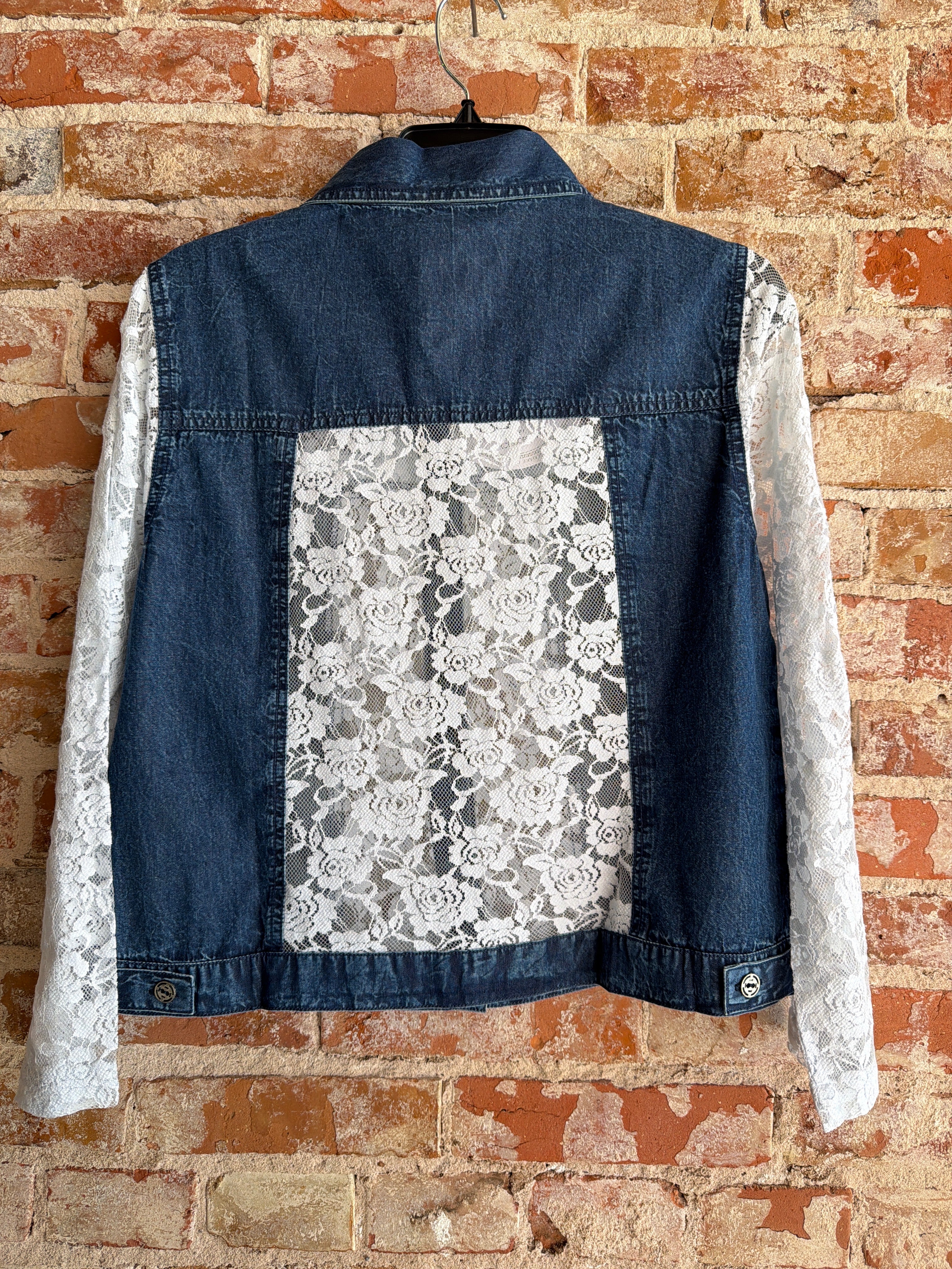 Parsley And Sage Collared Lace Jacket