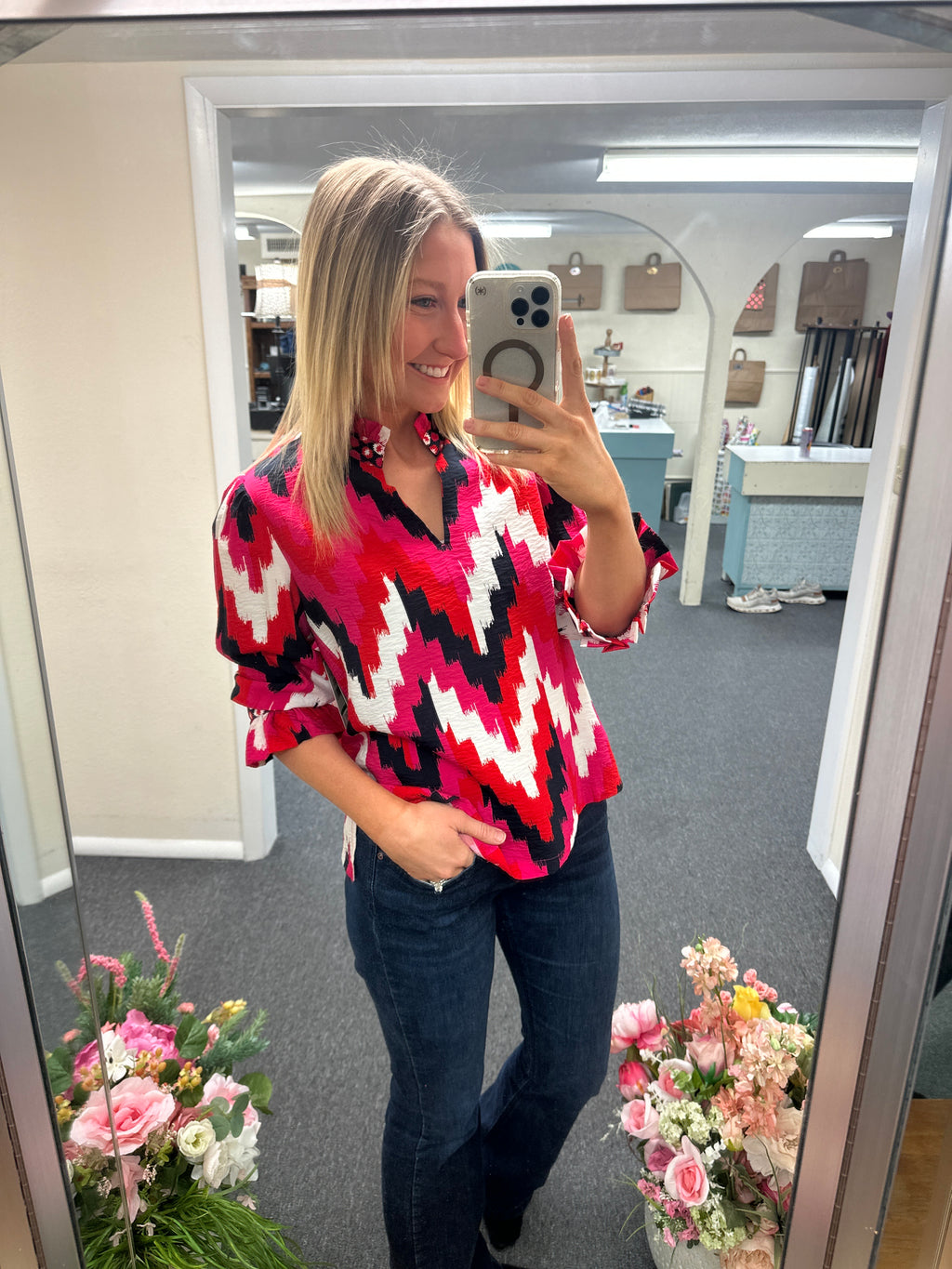 Multiples Ruffle Collar Top
