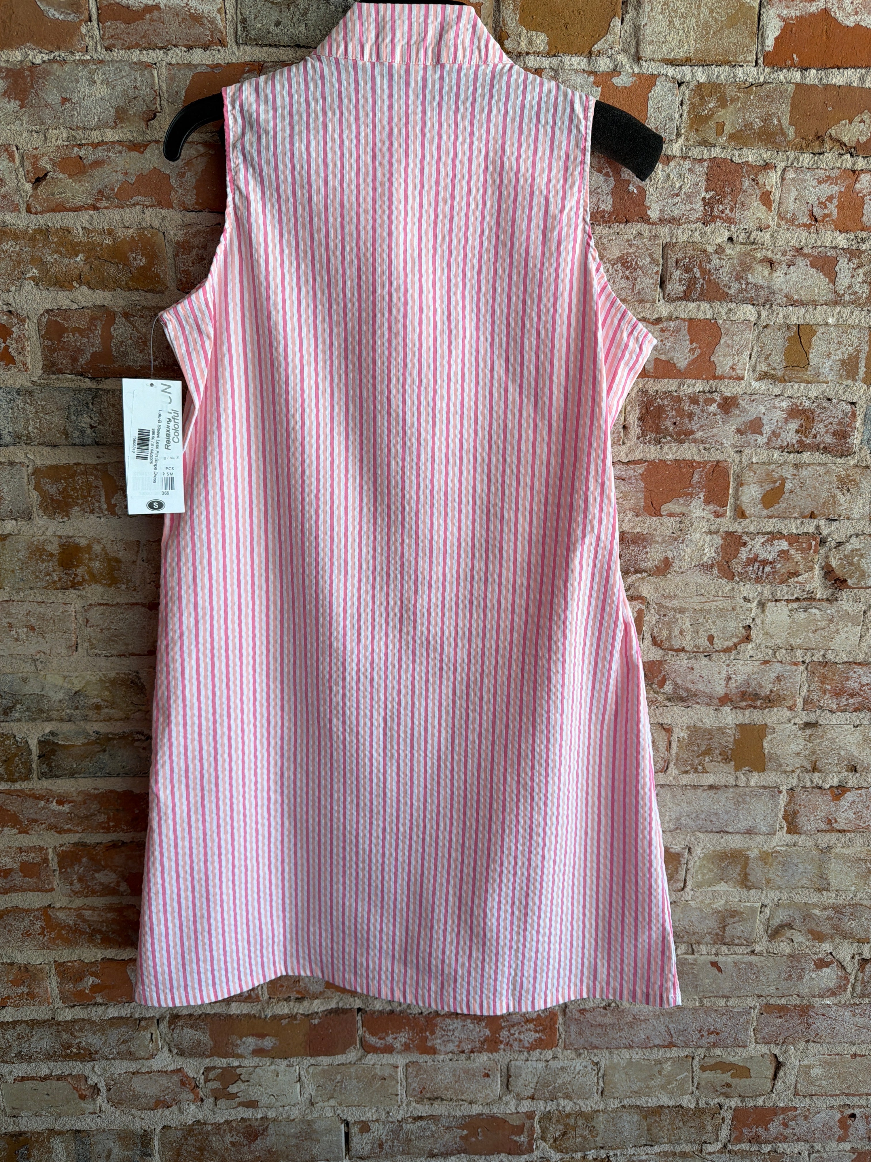 Lulu-B Sleeve Less Pin Stripe Dress