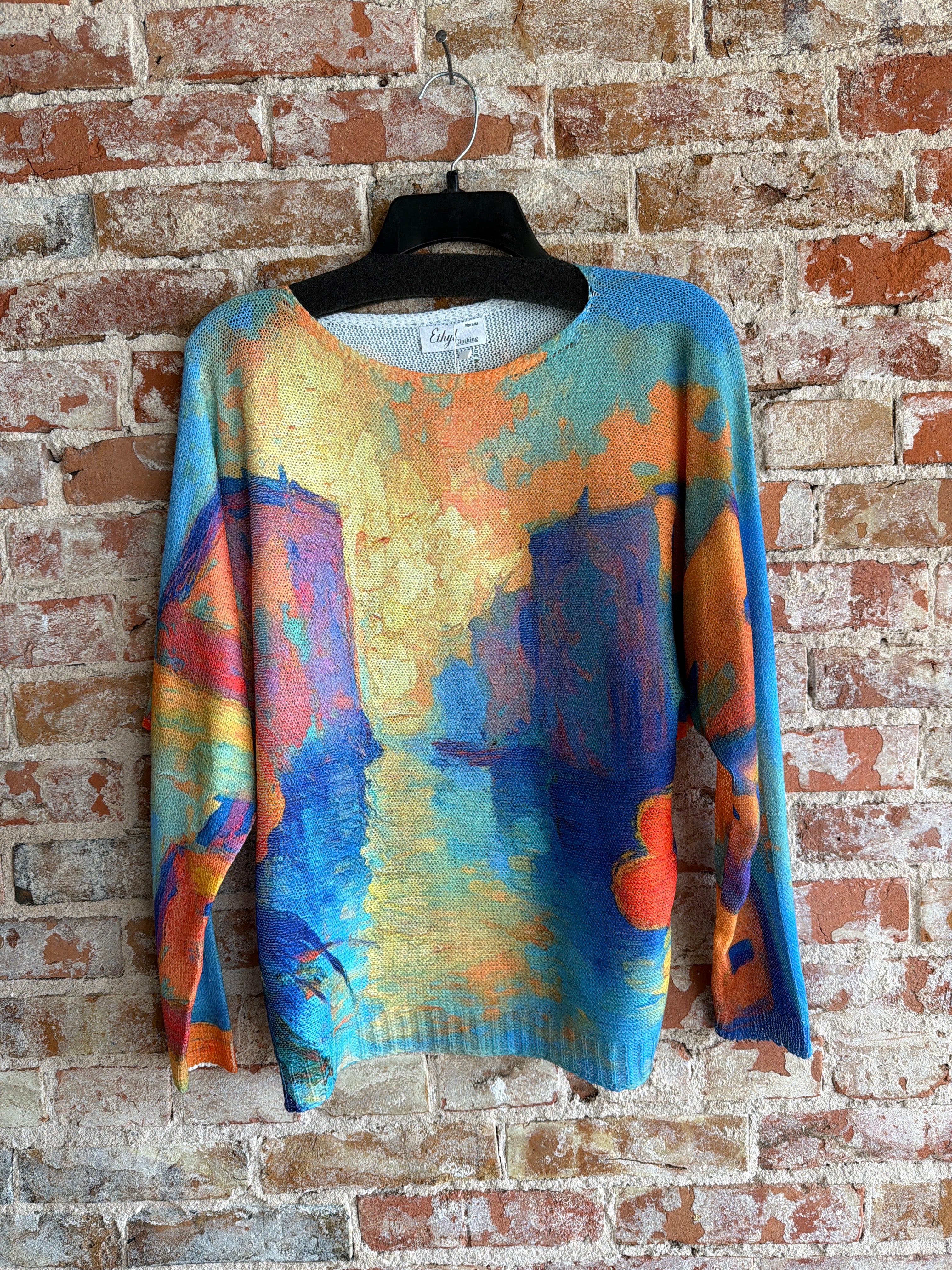 Ethyl long Sleeve Print top