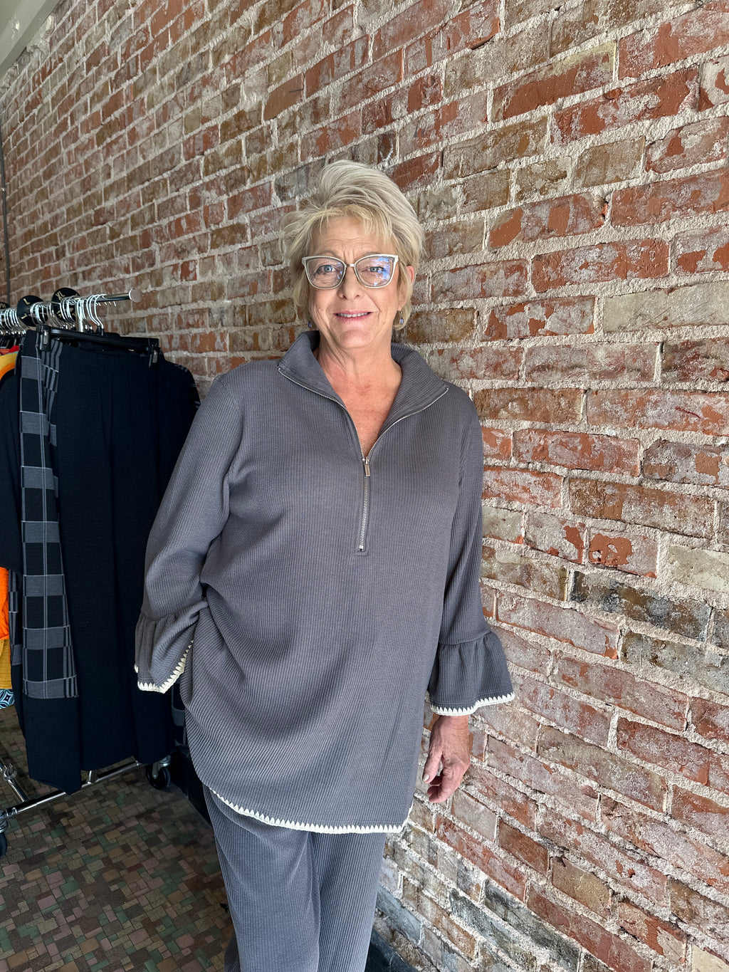 Multiples 3/4 zip Jacket