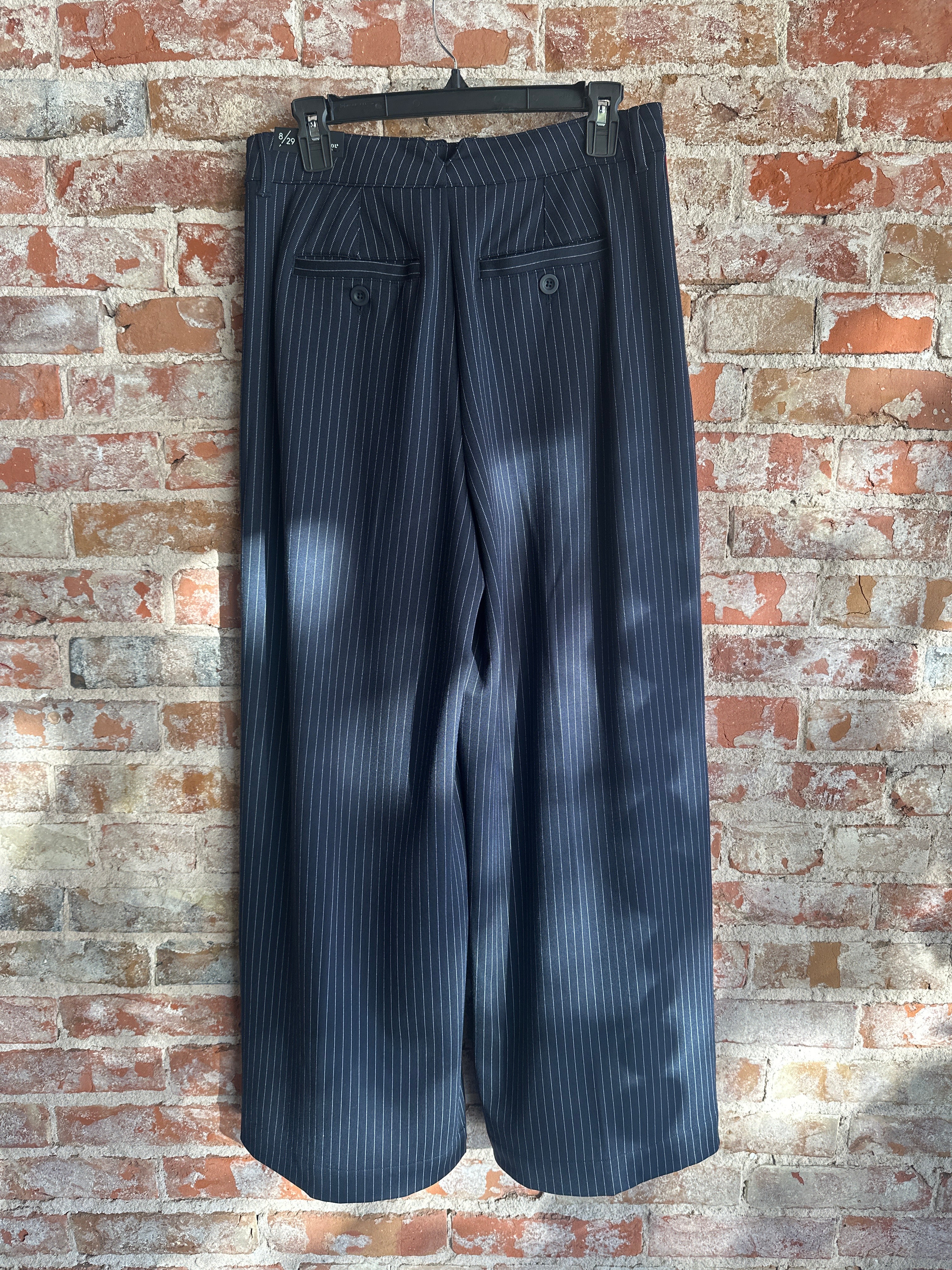 Liverpool Navy/ White PinStripe Pant