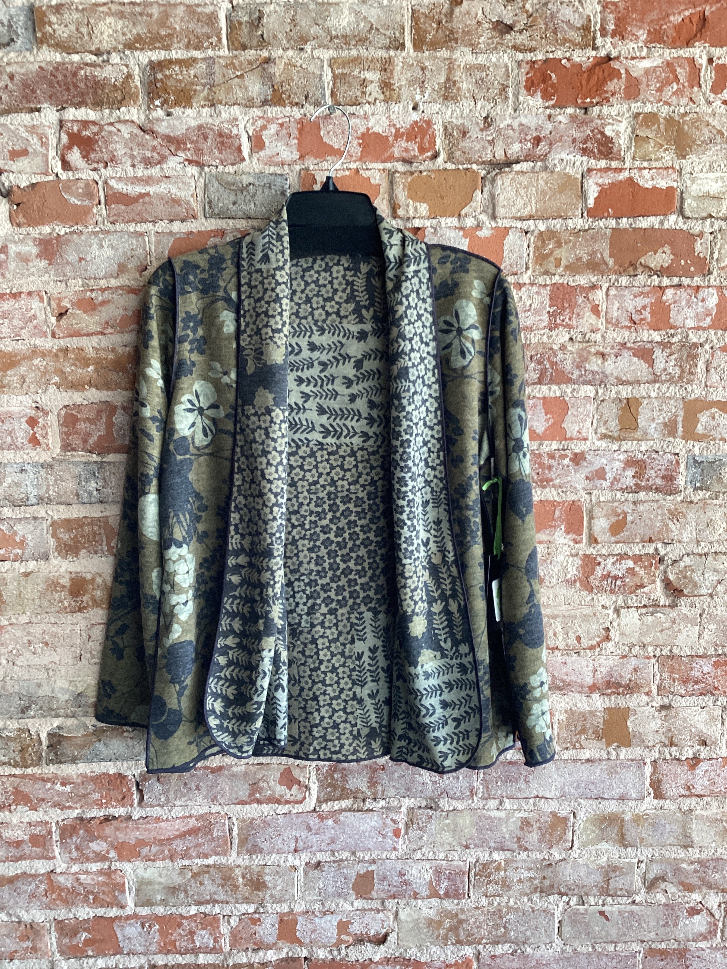 Trisha Tyler Block Floral Reversible Cardigan
