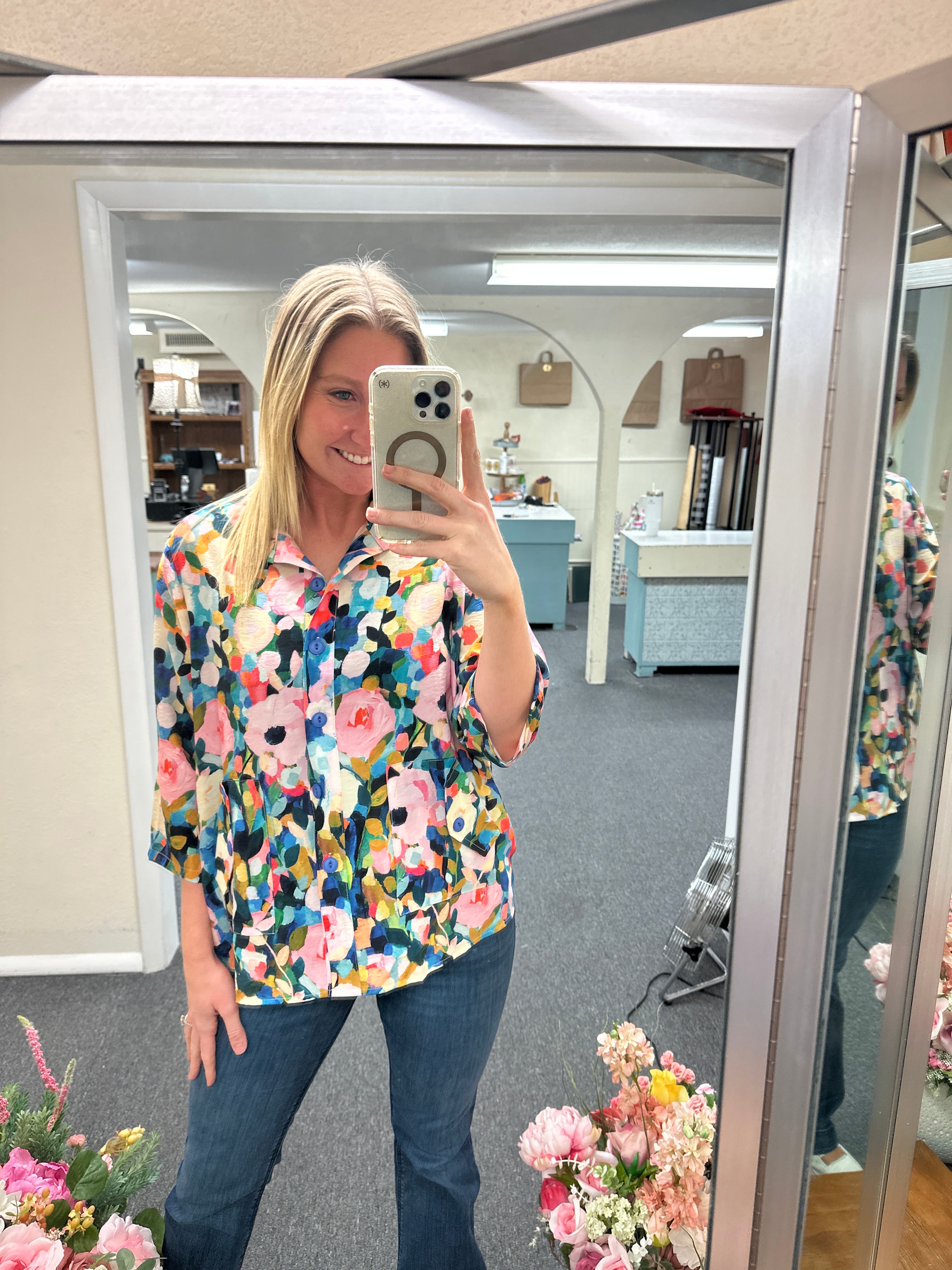 Shana Printed Button Shirt