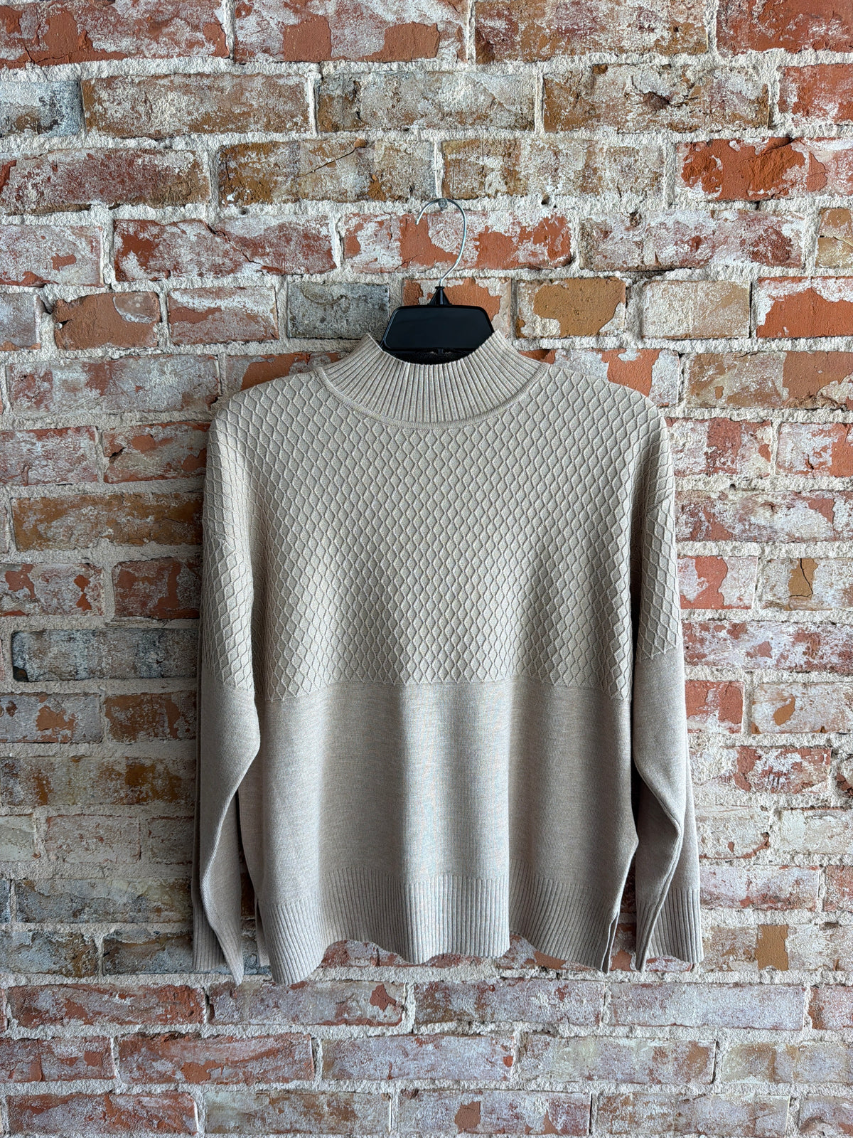 Brandtex J Mockneck Sweater with texture