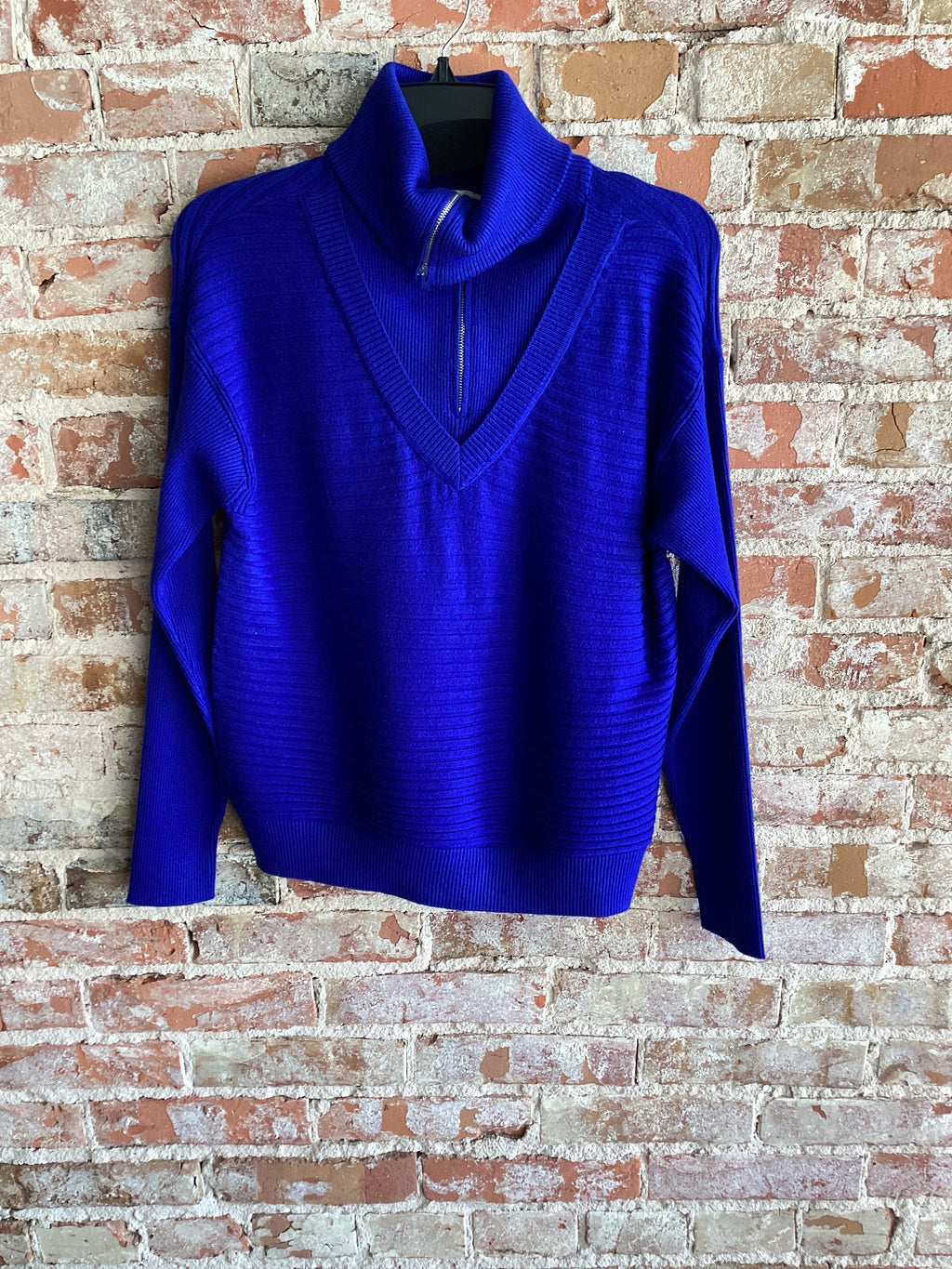 Tribal 1/4 Zip Royal Blue Sweater