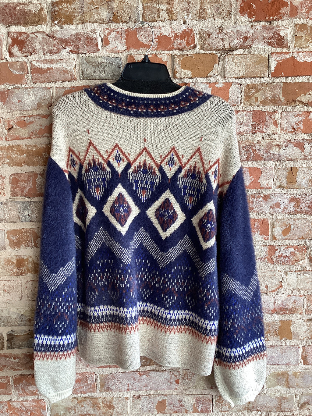 Tribal Yarn Boat Neck Sweater