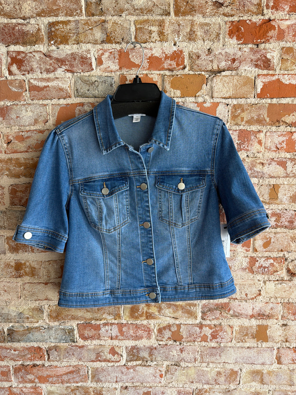 Tribal Elbow Sleeve Denim Jacket