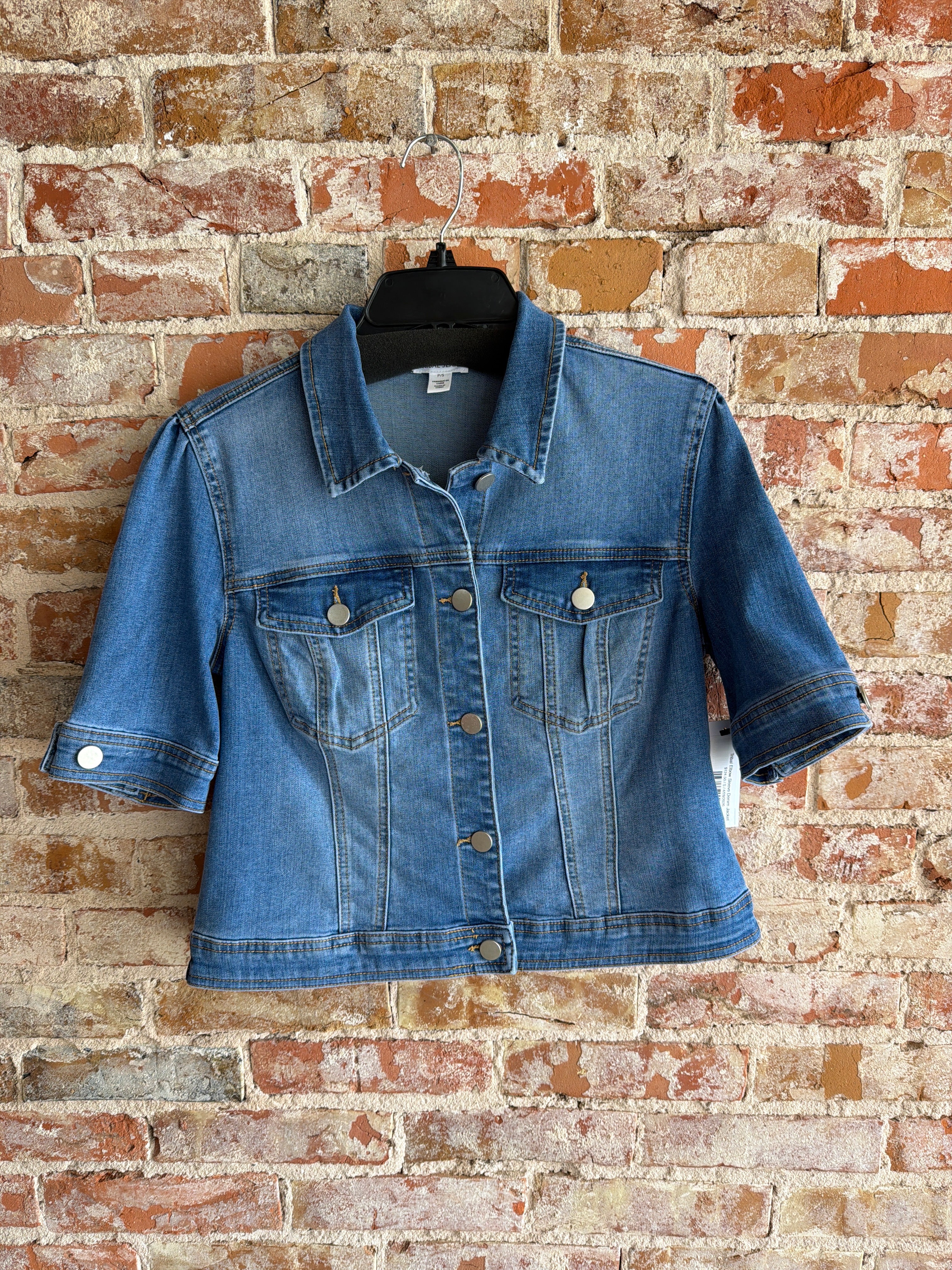 Tribal Elbow Sleeve Denim Jacket