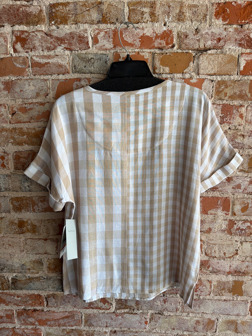 Multiples Cuffed Wide Neck Top