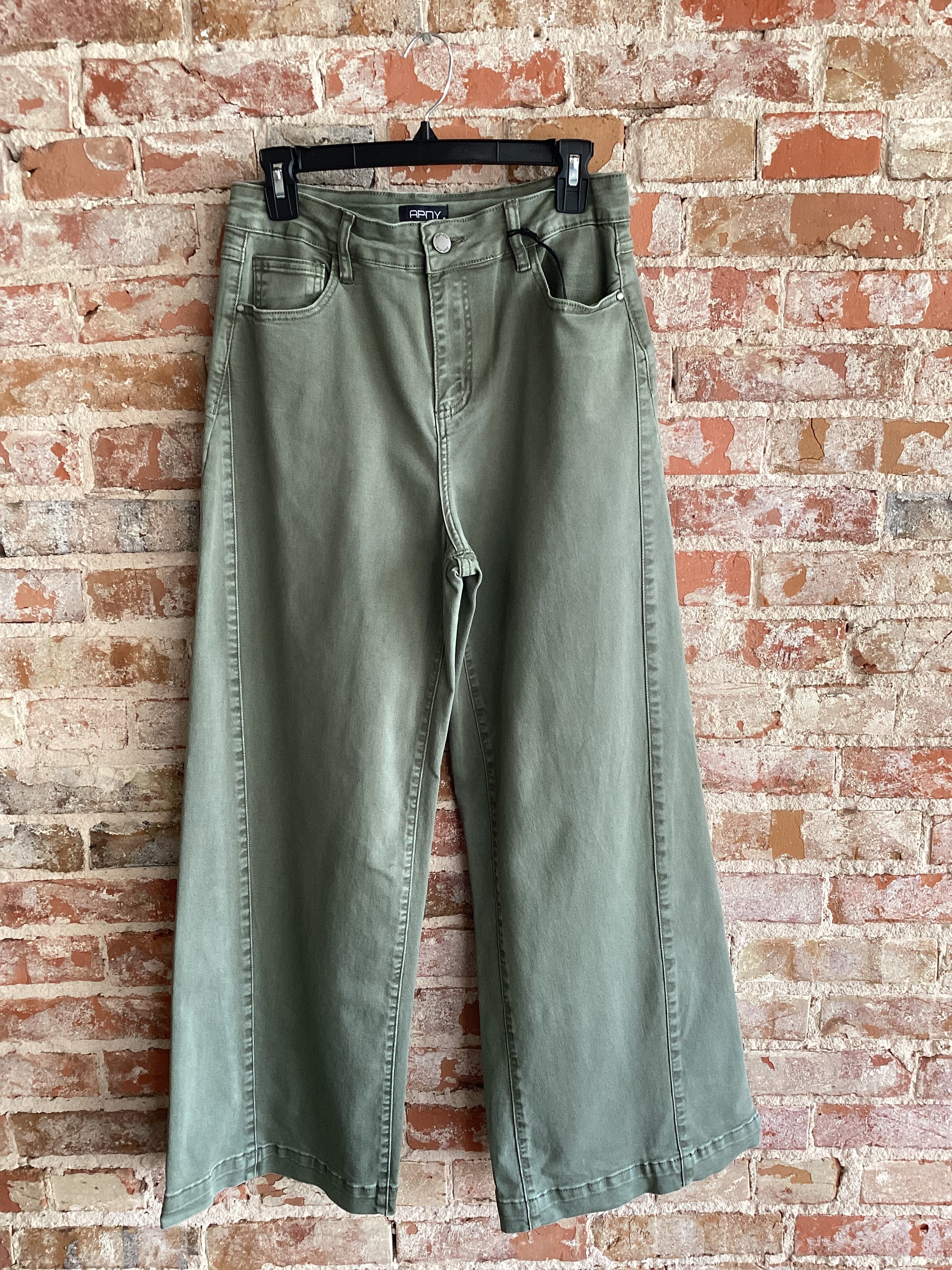 APNY Olive Wide Leg Jean