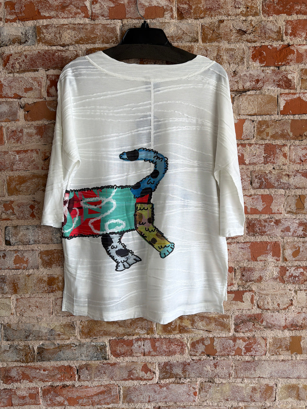 Inoah puppy dog 3/4 sleeve pull over shirt