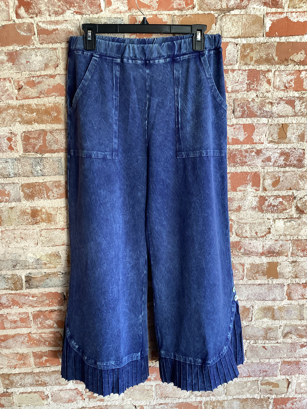 Jess&Jane Mineral Washed Pants W/ Rib Contrast