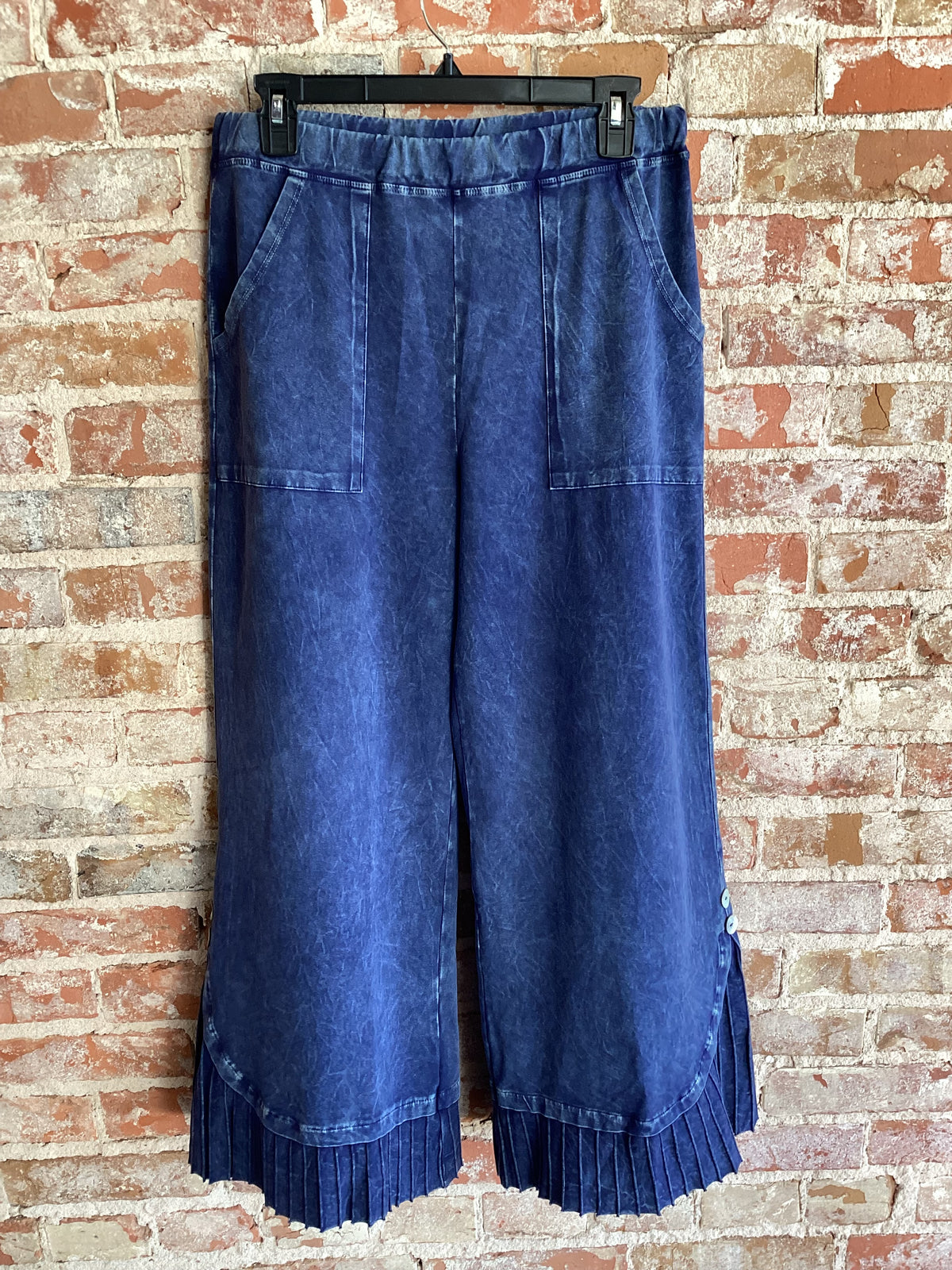 Jess&Jane Mineral Washed Pants W/ Rib Contrast