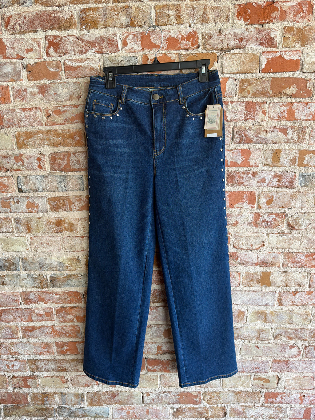 Tru Luxe Wide Leg Silver Studded Jean