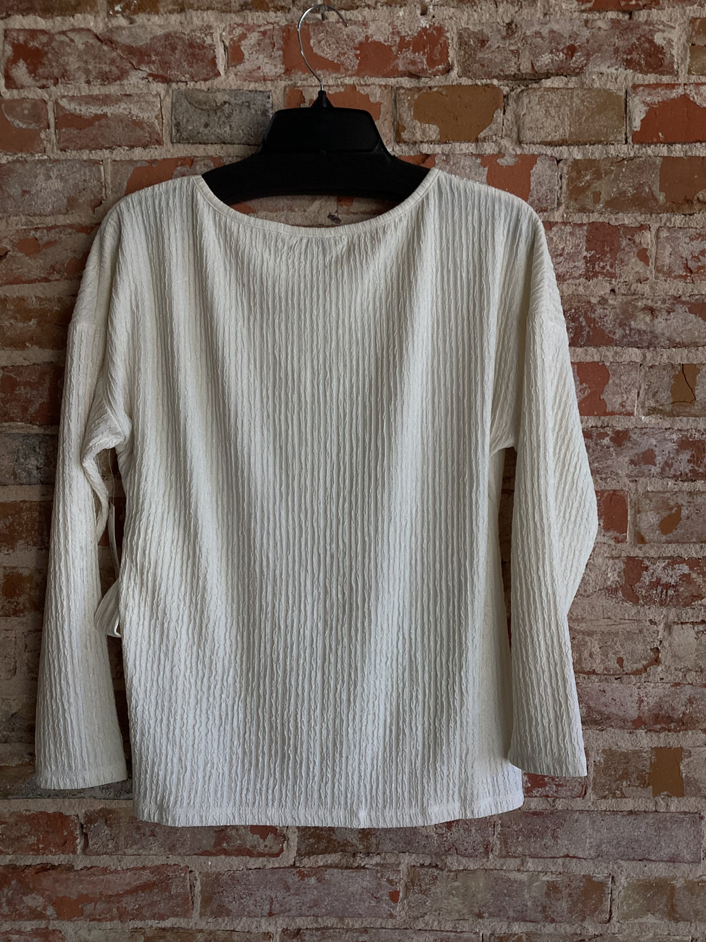 A LaCart L/S Side Tie Knit Top