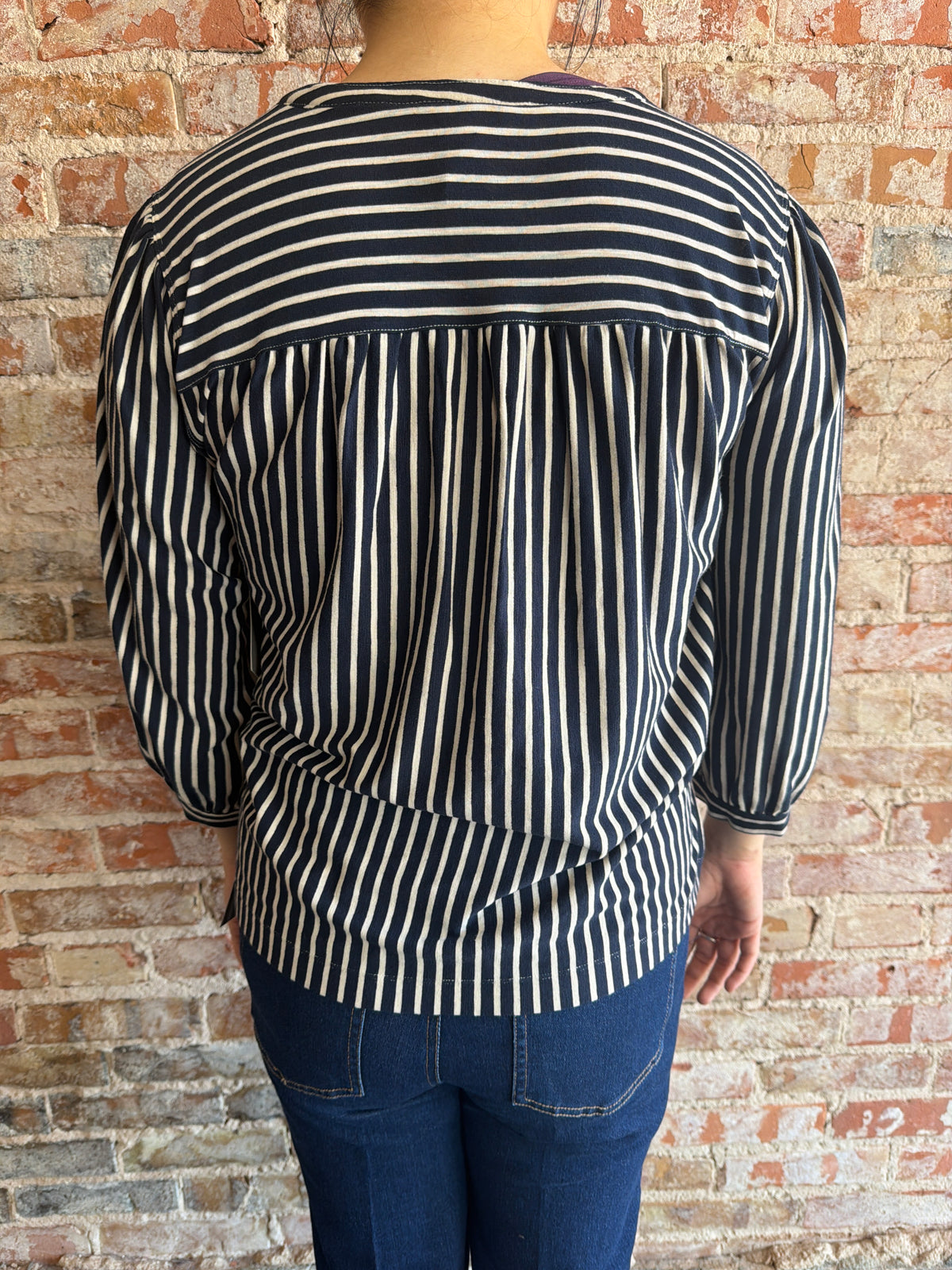 Multiples SLV Drop Shlder Collar Knit Top