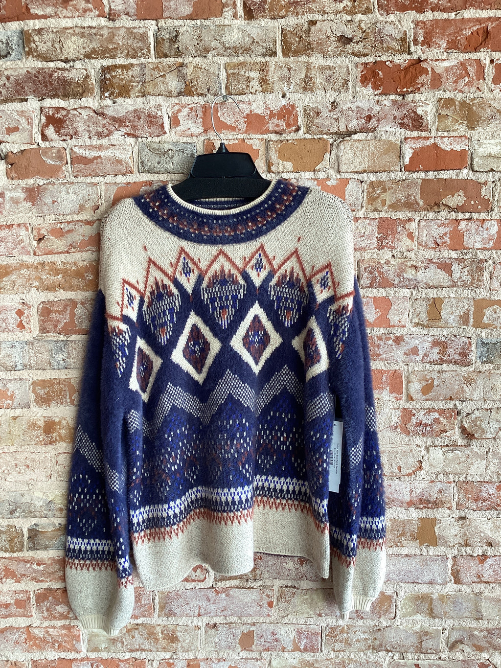 Tribal Yarn Boat Neck Sweater