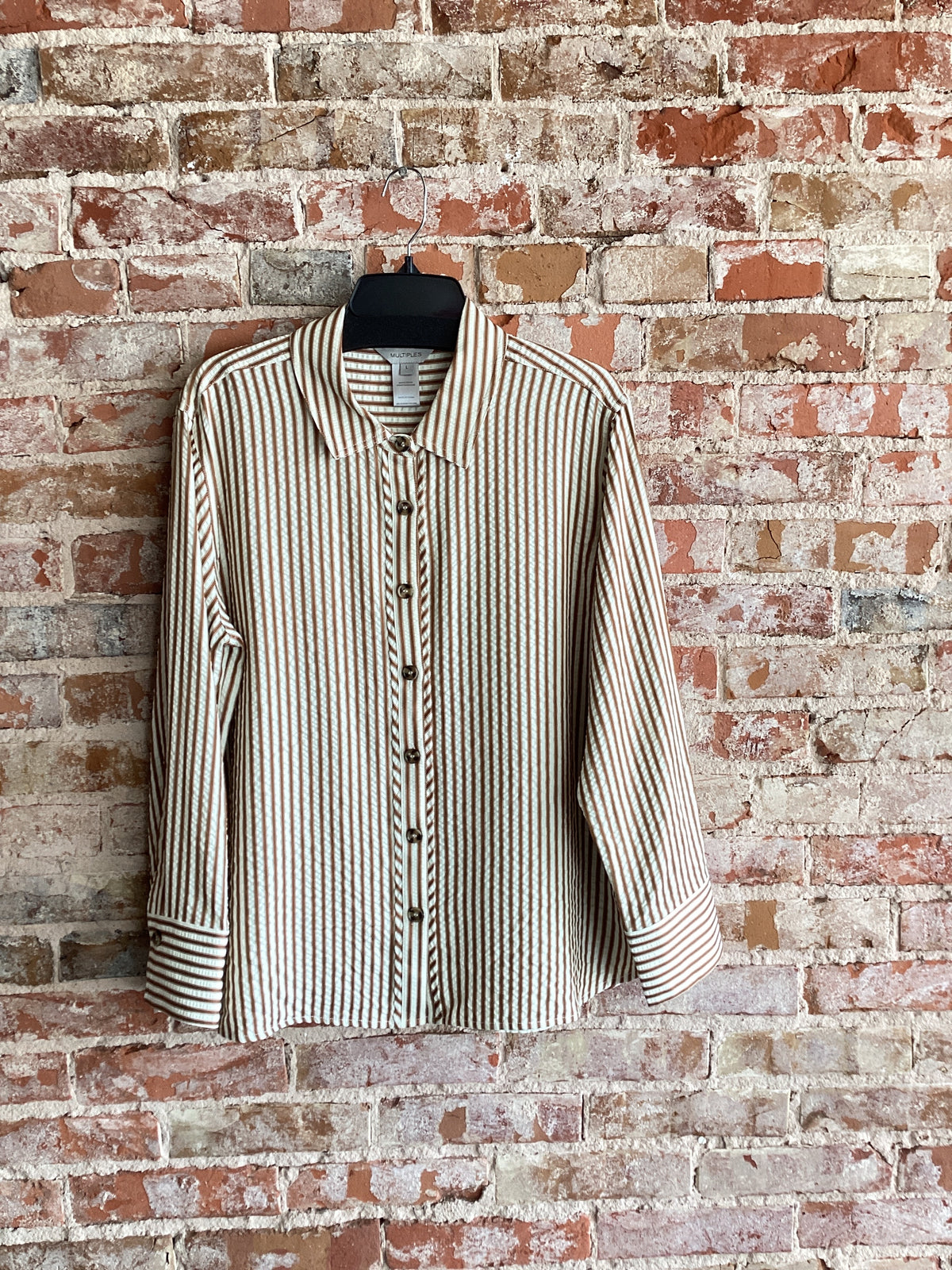 Multiples Woven Cuff Botton Shirt