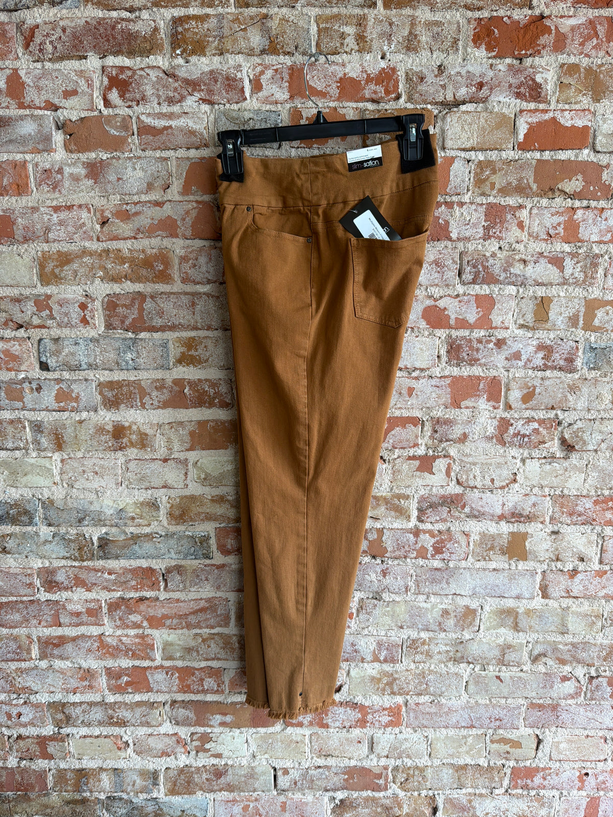 Multiples Woven Fringe Hem Ankle Pant