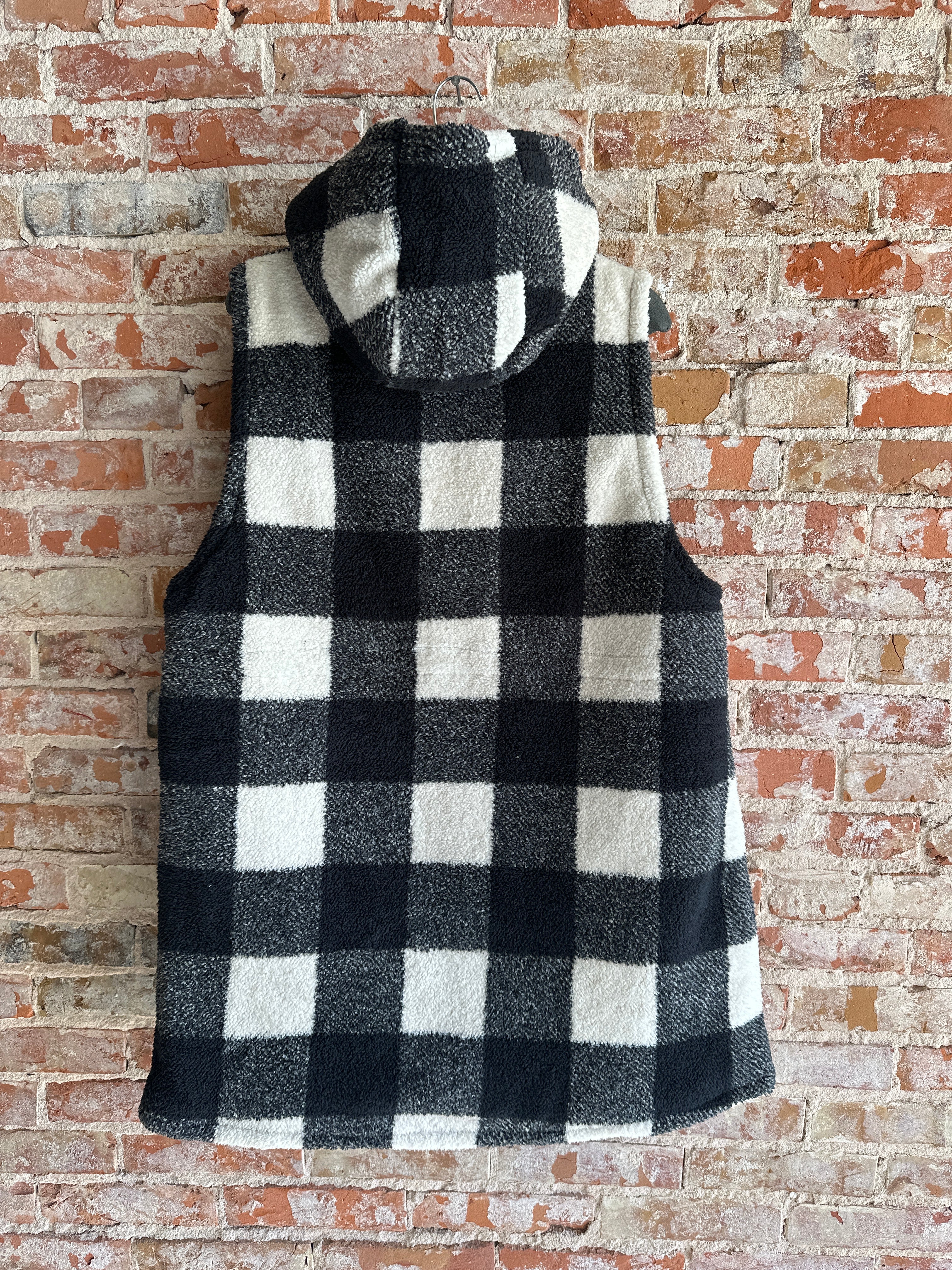 Keren Hart long plaid vest