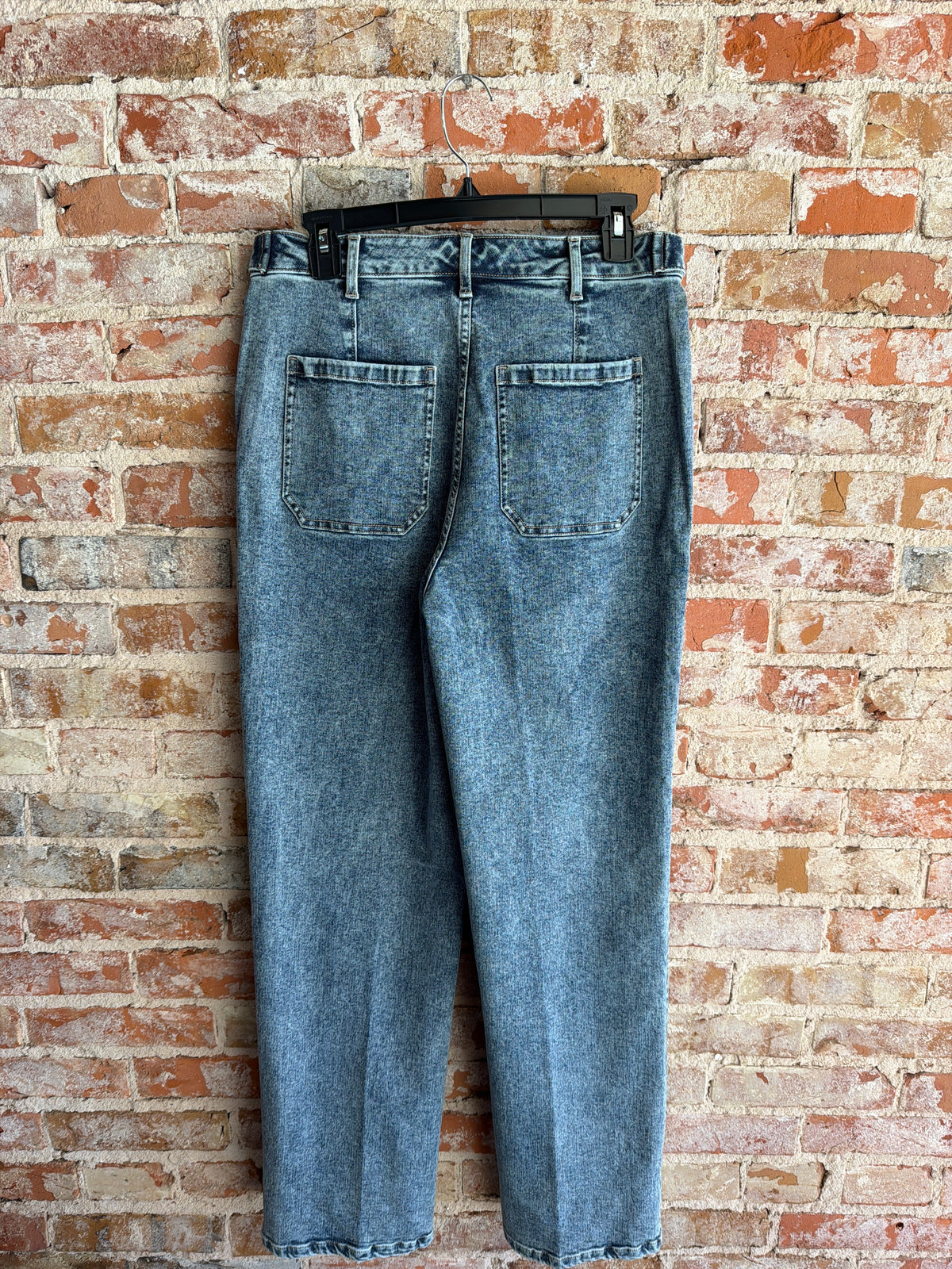 Tru Luxe Woven Denim Wide Leg Utility Jean