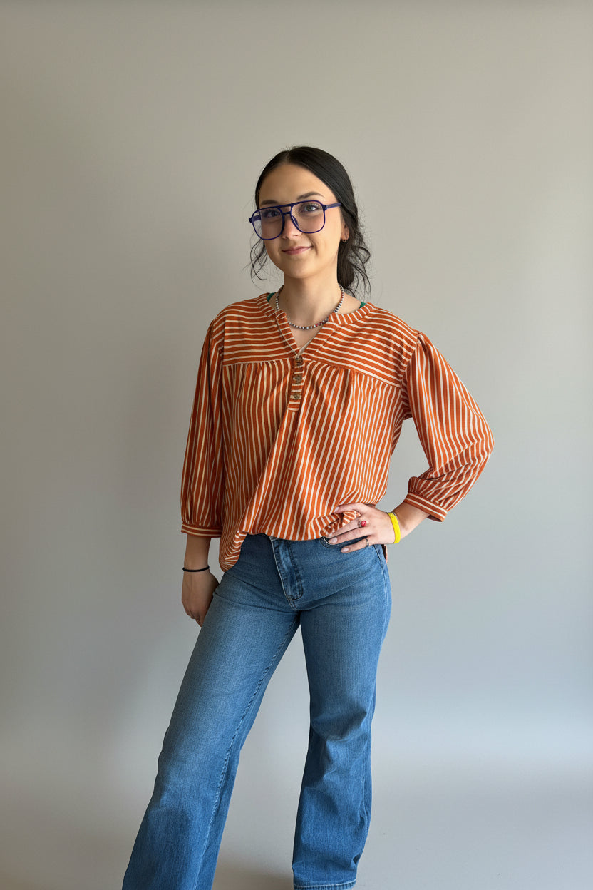 Multiples SLV Drop Shlder Collar Knit Top