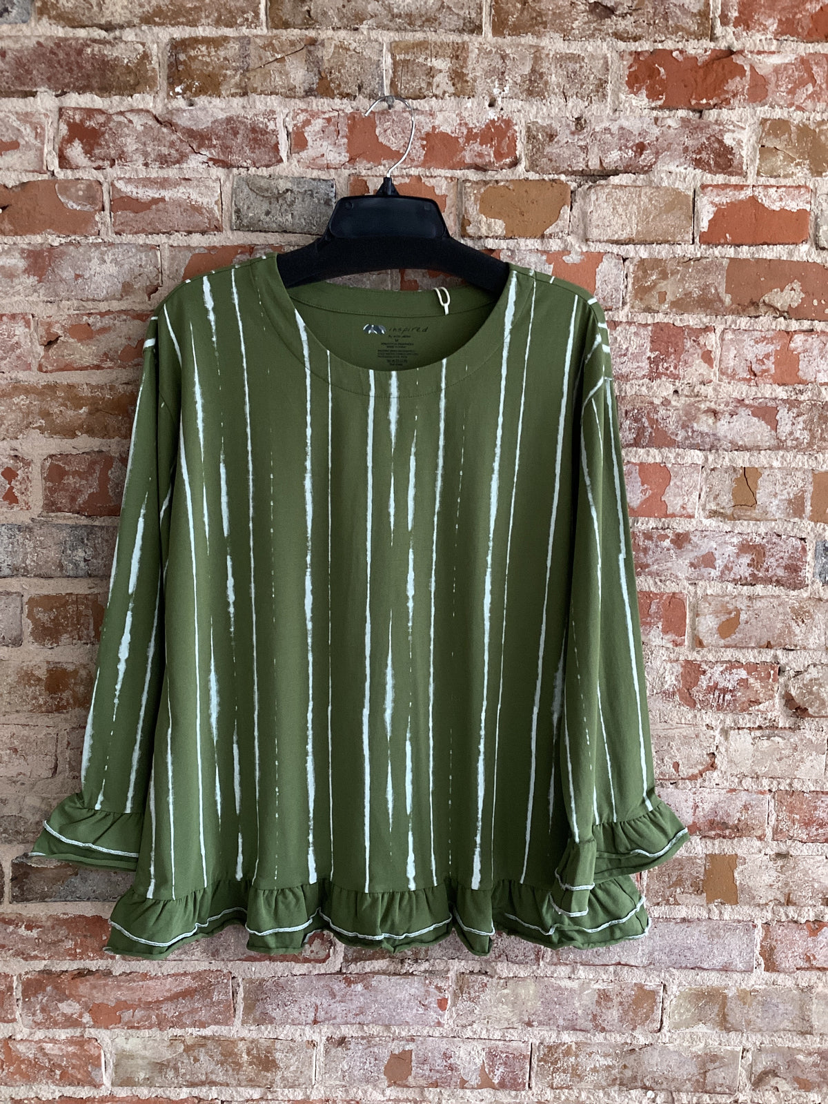 Inspired Ruffled SLV Stripe Tunic